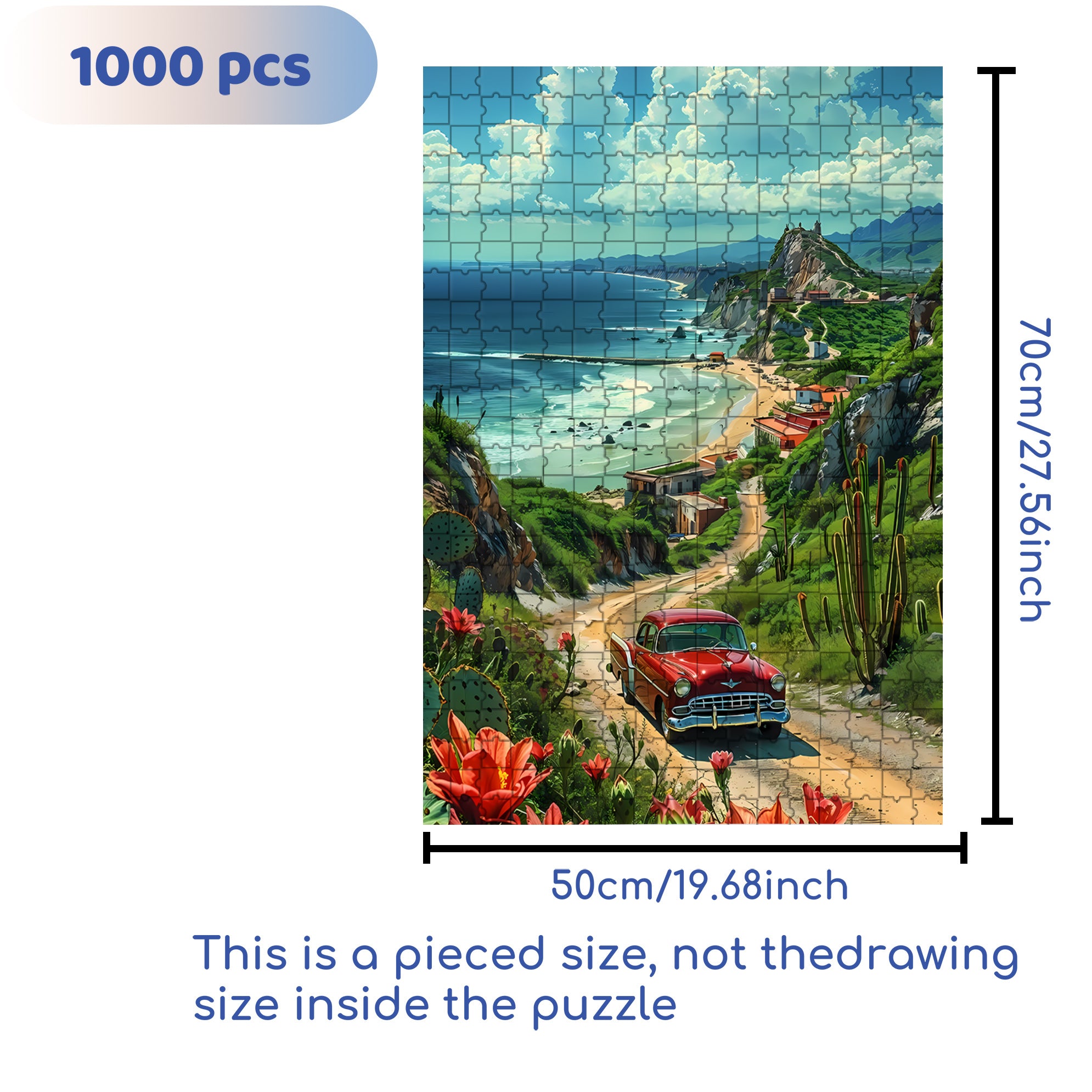 Mountain Road 500pcs/1000pcs Jigsaw Puzzle, Scratch-Resistant, Interactive Family Game & Brain-Boosting DIY Decor, Perfect for Halloween, Christmas & New Year Gifts, Family Puzzle Game