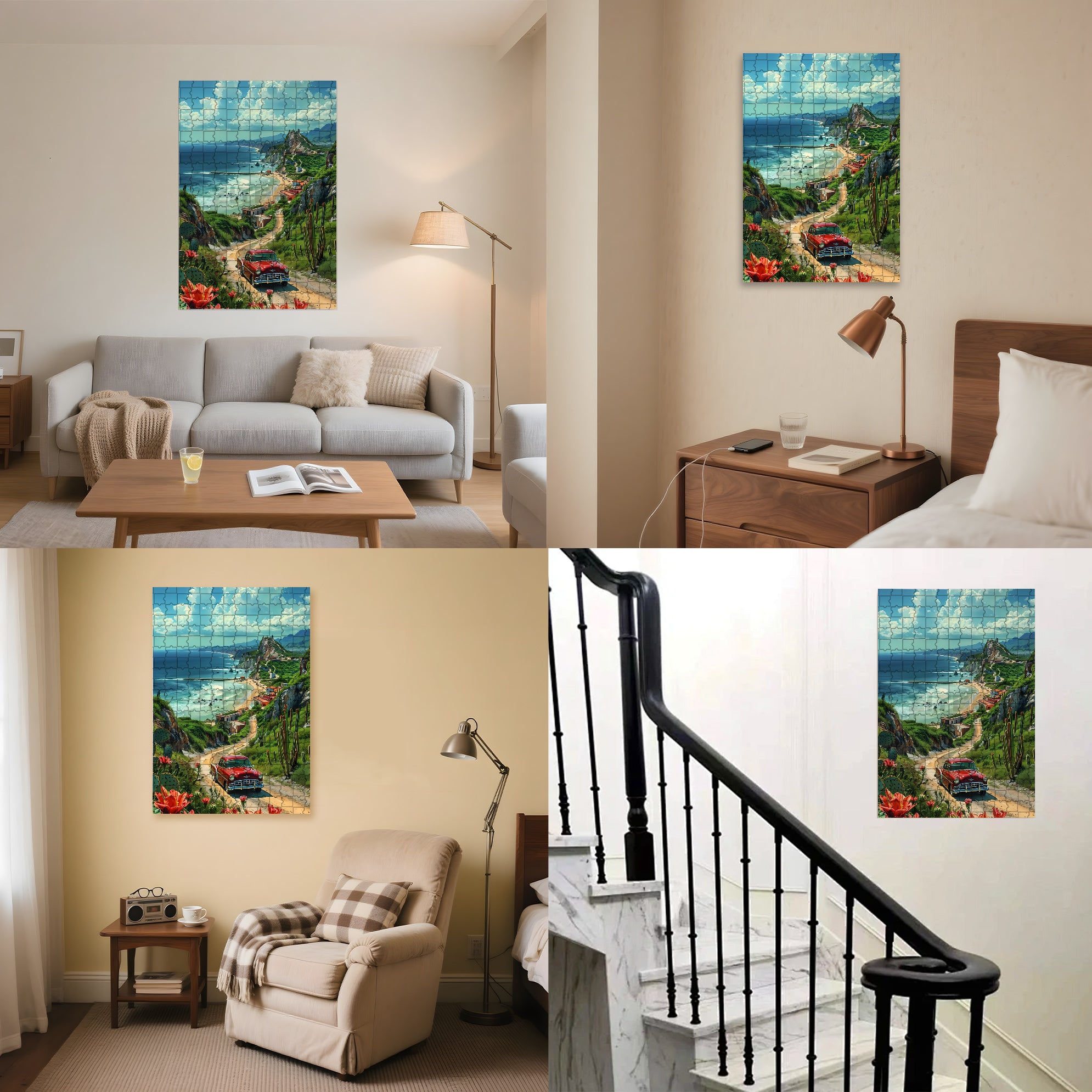 Mountain Road 500pcs/1000pcs Jigsaw Puzzle, Scratch-Resistant, Interactive Family Game & Brain-Boosting DIY Decor, Perfect for Halloween, Christmas & New Year Gifts, Family Puzzle Game