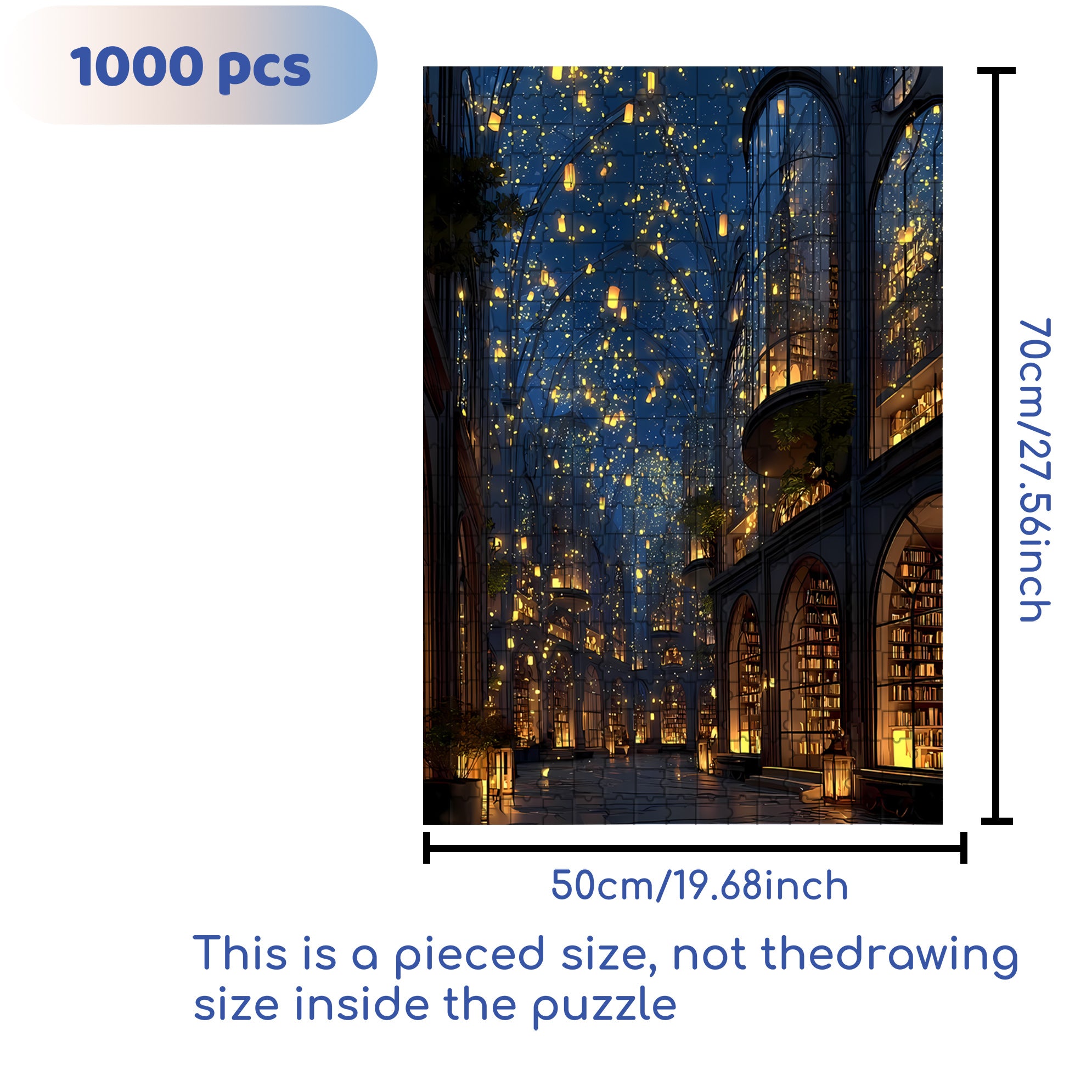 Nightfall 500pcs/1000pcs Jigsaw Puzzle, Scratch-Resistant, Interactive Family Game & Brain-Boosting DIY Decor, Perfect for Halloween, Christmas & New Year Gifts, Family Puzzle Game