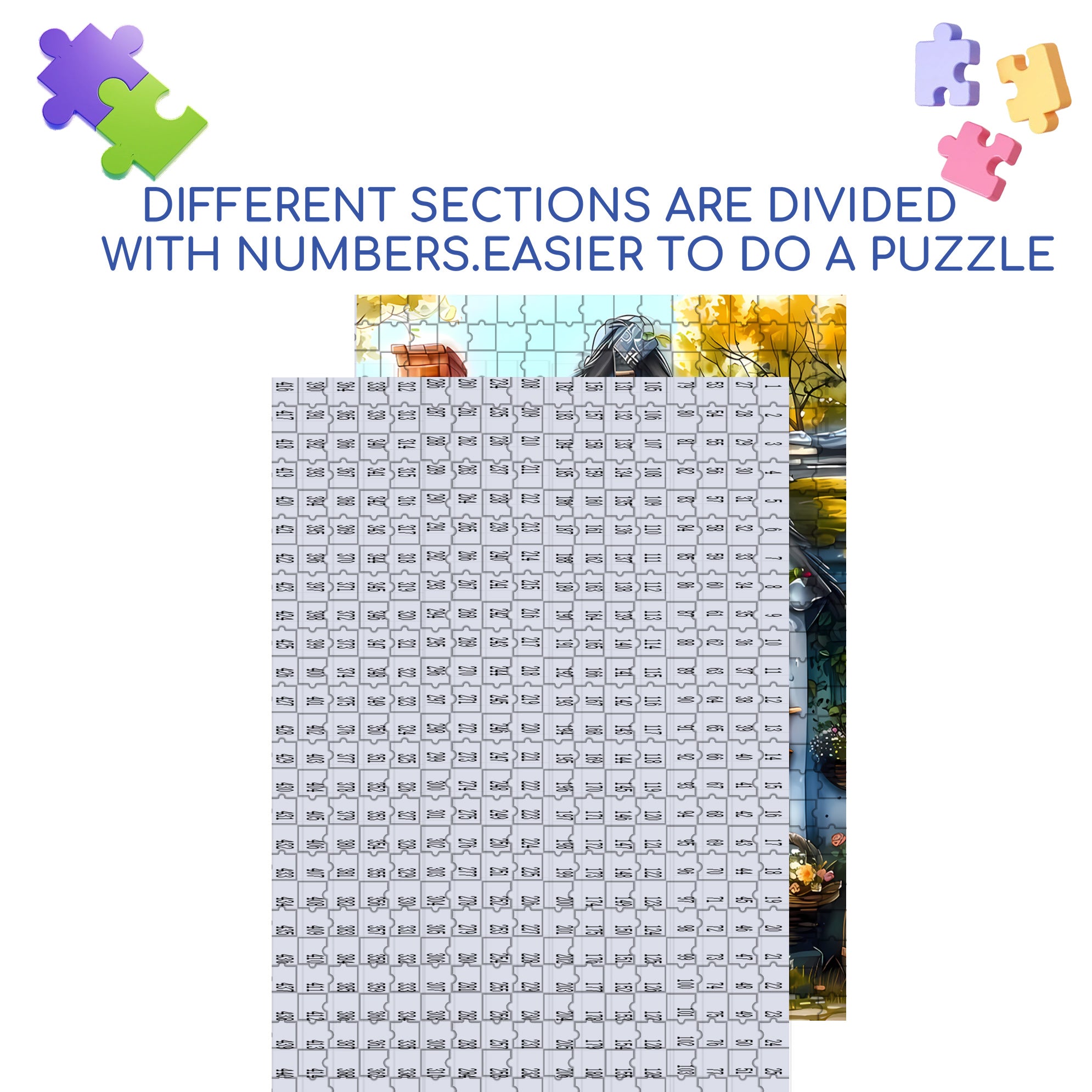 No.12 500pcs/1000pcs Jigsaw Puzzle, Scratch-Resistant, Interactive Family Game & Brain-Boosting DIY Decor, Perfect for Halloween, Christmas & New Year Gifts, Family Puzzle Game