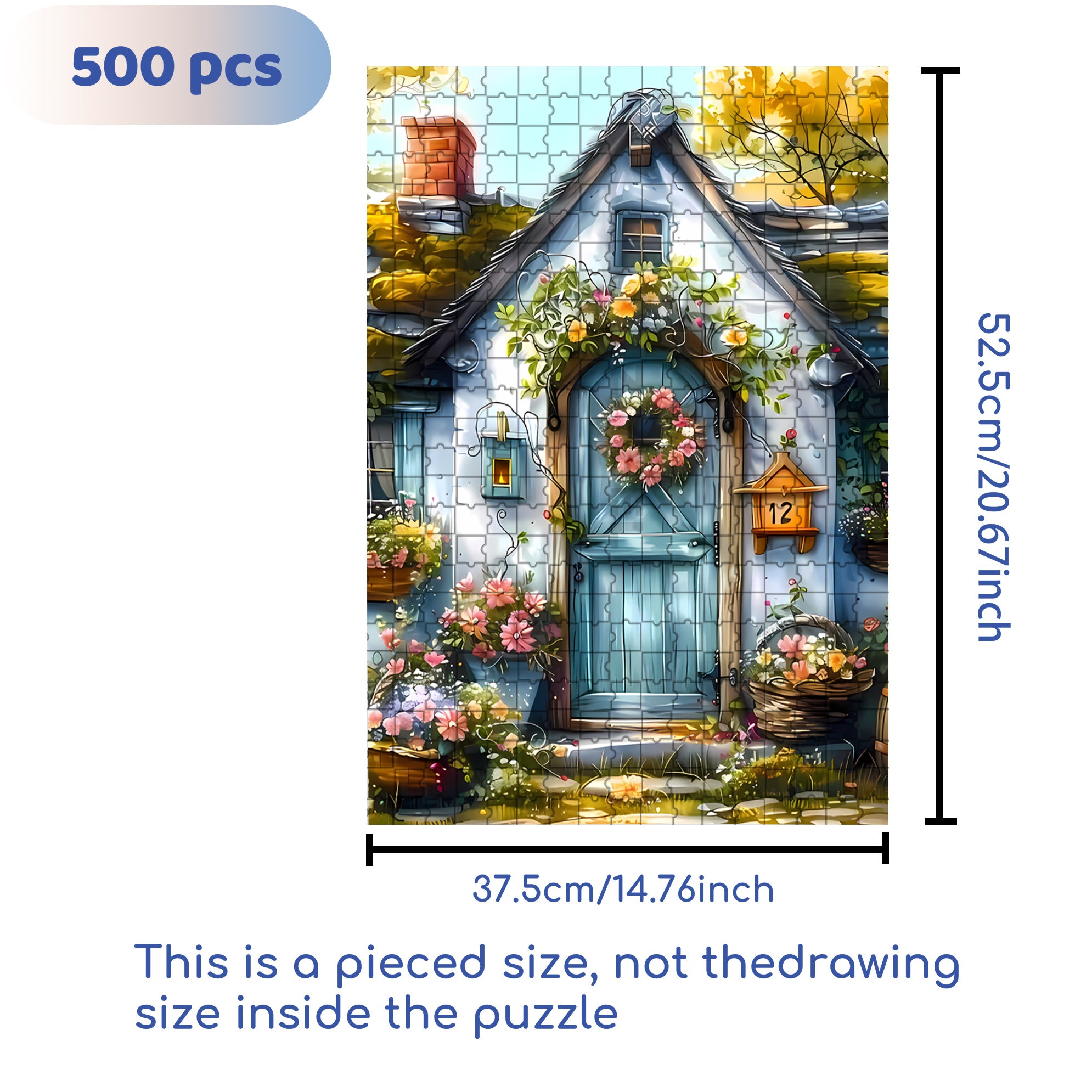 No.12 500pcs/1000pcs Jigsaw Puzzle, Scratch-Resistant, Interactive Family Game & Brain-Boosting DIY Decor, Perfect for Halloween, Christmas & New Year Gifts, Family Puzzle Game