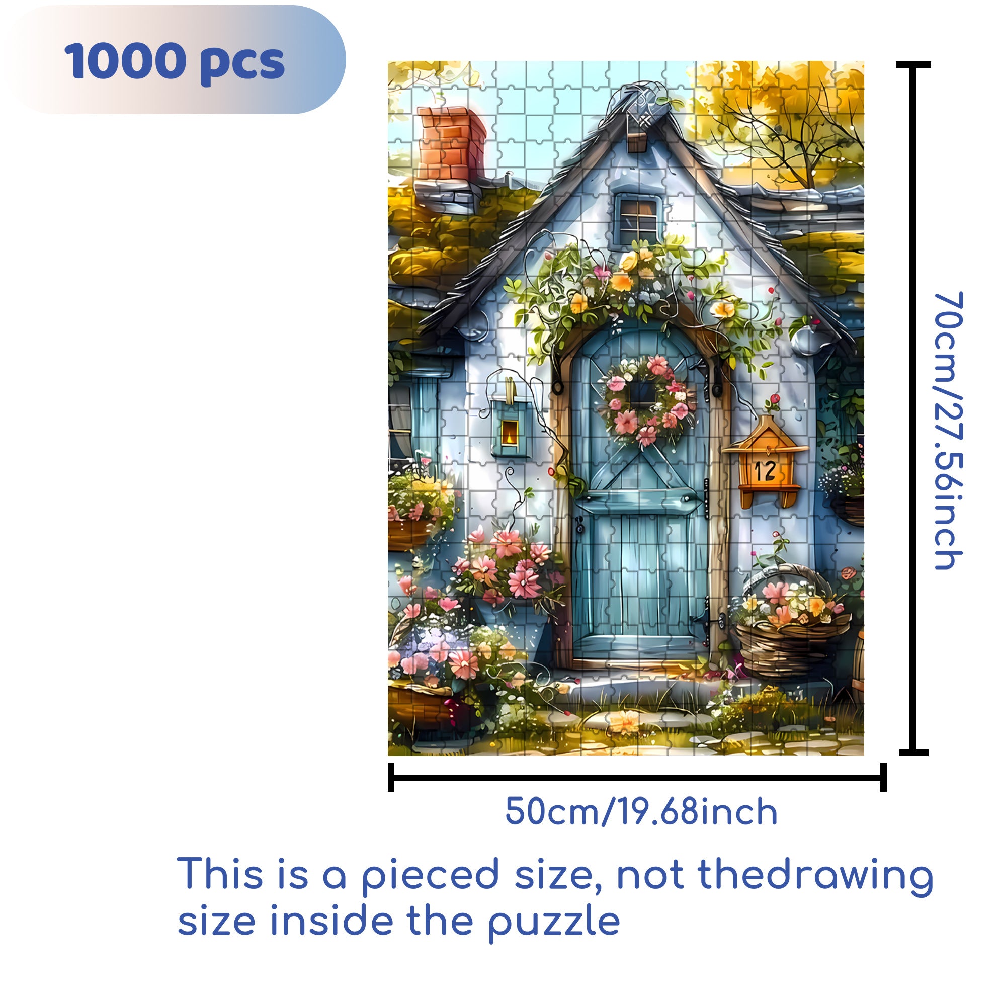 No.12 500pcs/1000pcs Jigsaw Puzzle, Scratch-Resistant, Interactive Family Game & Brain-Boosting DIY Decor, Perfect for Halloween, Christmas & New Year Gifts, Family Puzzle Game