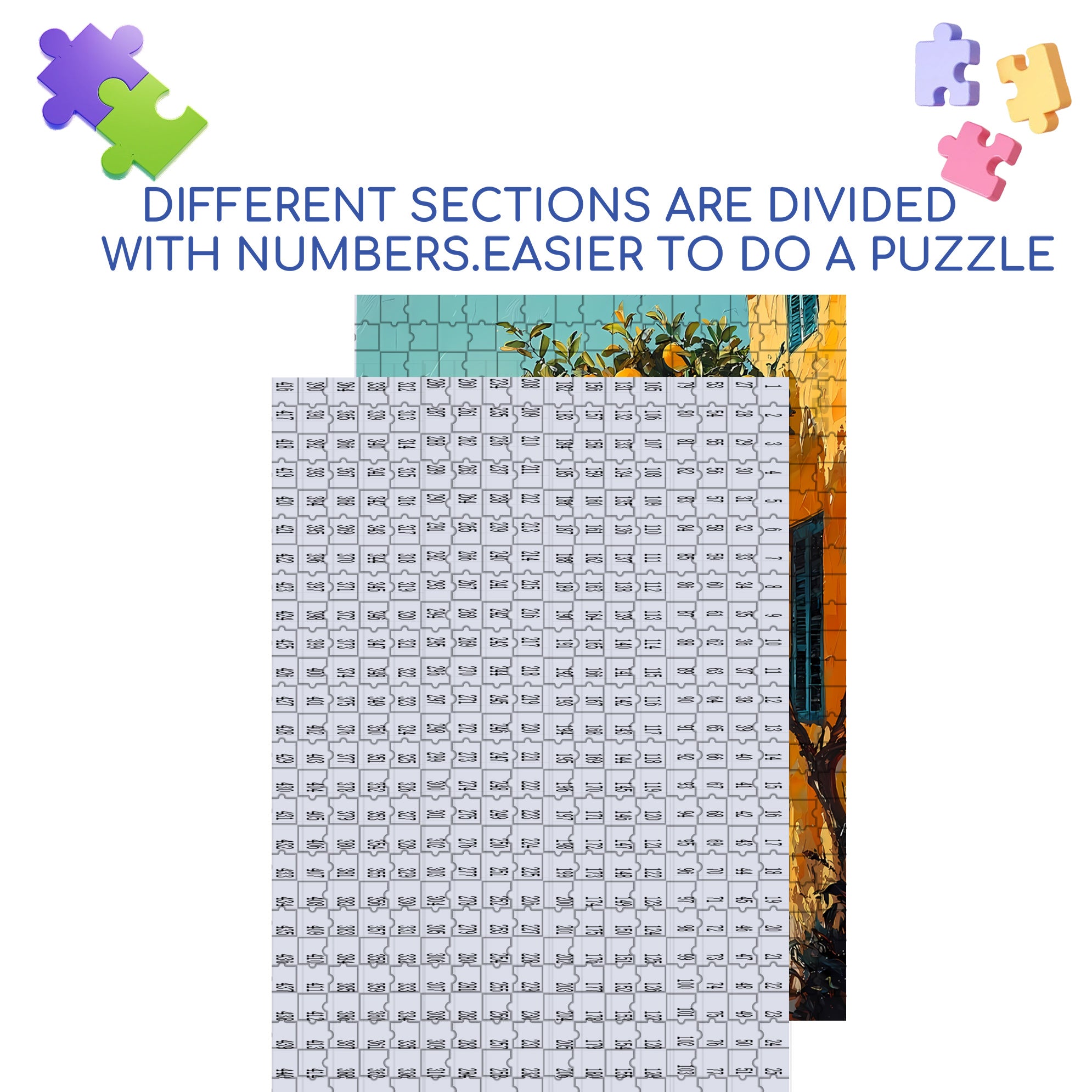 Orange Tree 500pcs/1000pcs Jigsaw Puzzle, Scratch-Resistant, Interactive Family Game & Brain-Boosting DIY Decor, Perfect for Halloween, Christmas & New Year Gifts, Family Puzzle Game