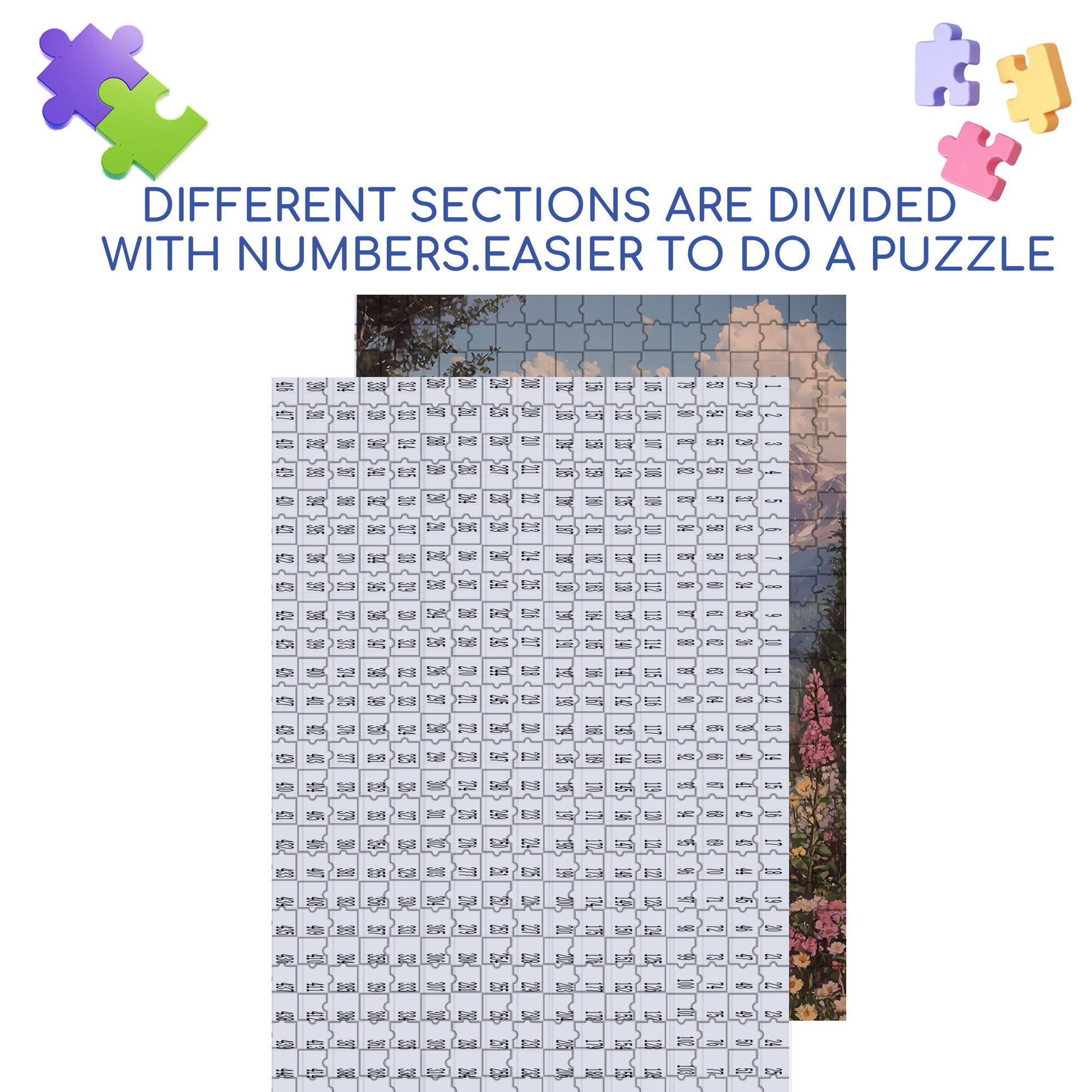 Picking Flowers 500pcs/1000pcs Jigsaw Puzzle, Scratch-Resistant, Interactive Family Game & Brain-Boosting DIY Decor, Perfect for Halloween, Christmas & New Year Gifts, Family Puzzle Game