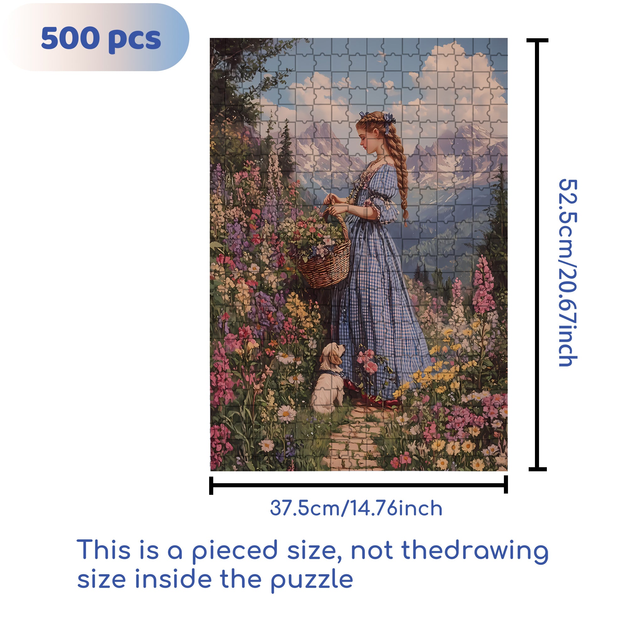 Picking Flowers 500pcs/1000pcs Jigsaw Puzzle, Scratch-Resistant, Interactive Family Game & Brain-Boosting DIY Decor, Perfect for Halloween, Christmas & New Year Gifts, Family Puzzle Game