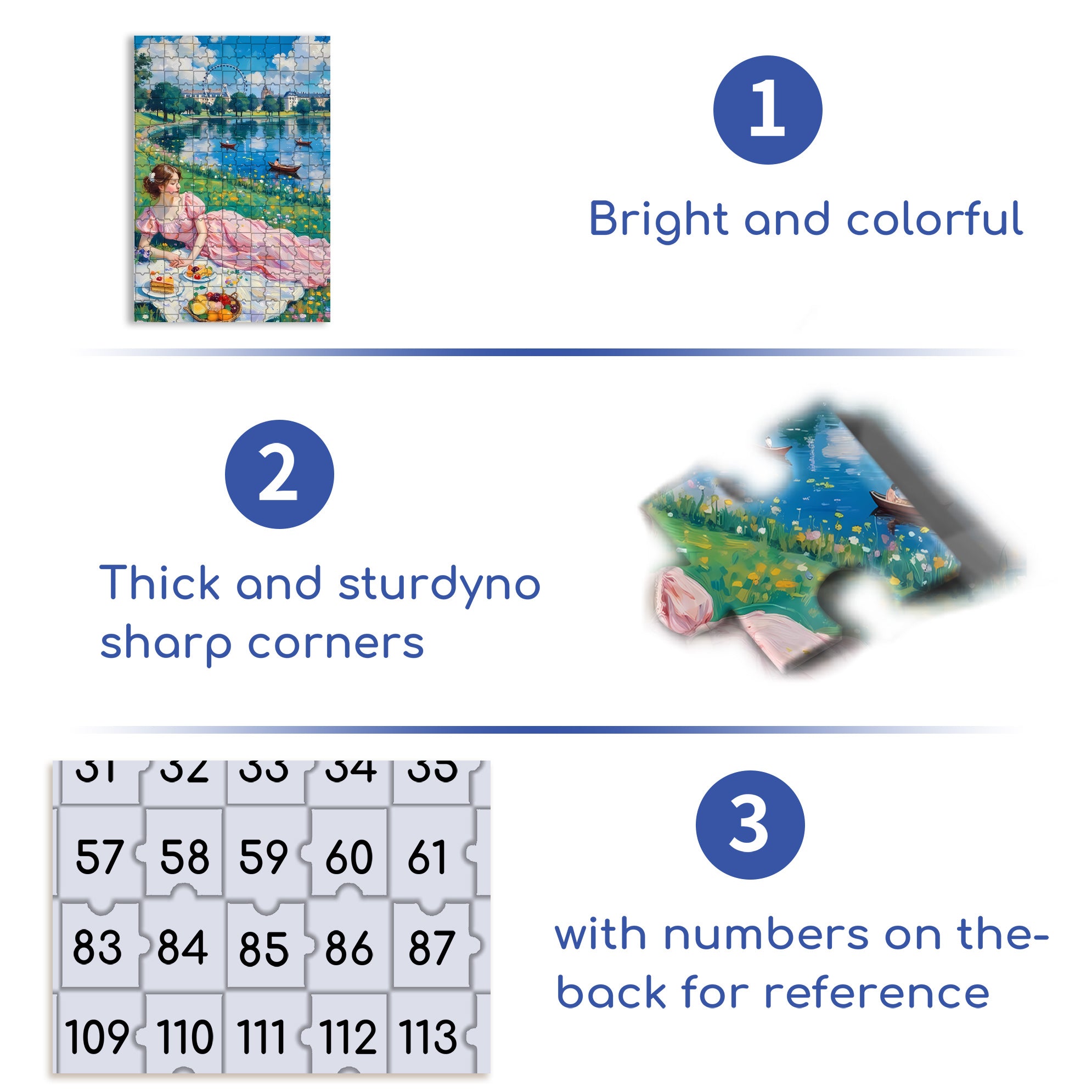 Picnic By The Lake 500pcs/1000pcs Jigsaw Puzzle, Scratch-Resistant, Interactive Family Game & Brain-Boosting DIY Decor, Perfect for Halloween, Christmas & New Year Gifts, Family Puzzle Game