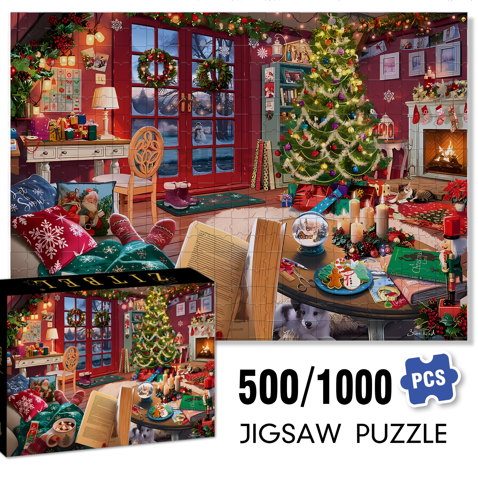Ravensburg 500pcs/1000pcs Jigsaw Puzzle, Scratch-Resistant, Interactive Family Game & Brain-Boosting DIY Decor, Perfect for Halloween, Christmas & New Year Gifts, Family Puzzle Game