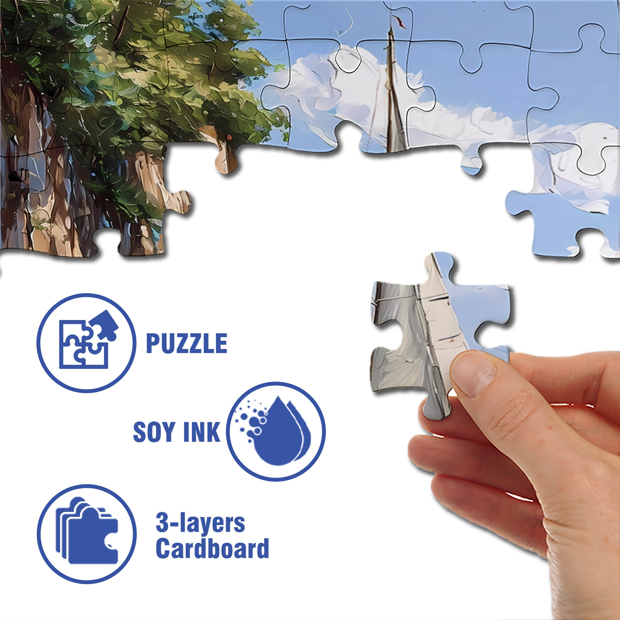Set Sail 500pcs/1000pcs Jigsaw Puzzle, Scratch-Resistant, Interactive Family Game & Brain-Boosting DIY Decor, Perfect for Halloween, Christmas & New Year Gifts, Family Puzzle Game