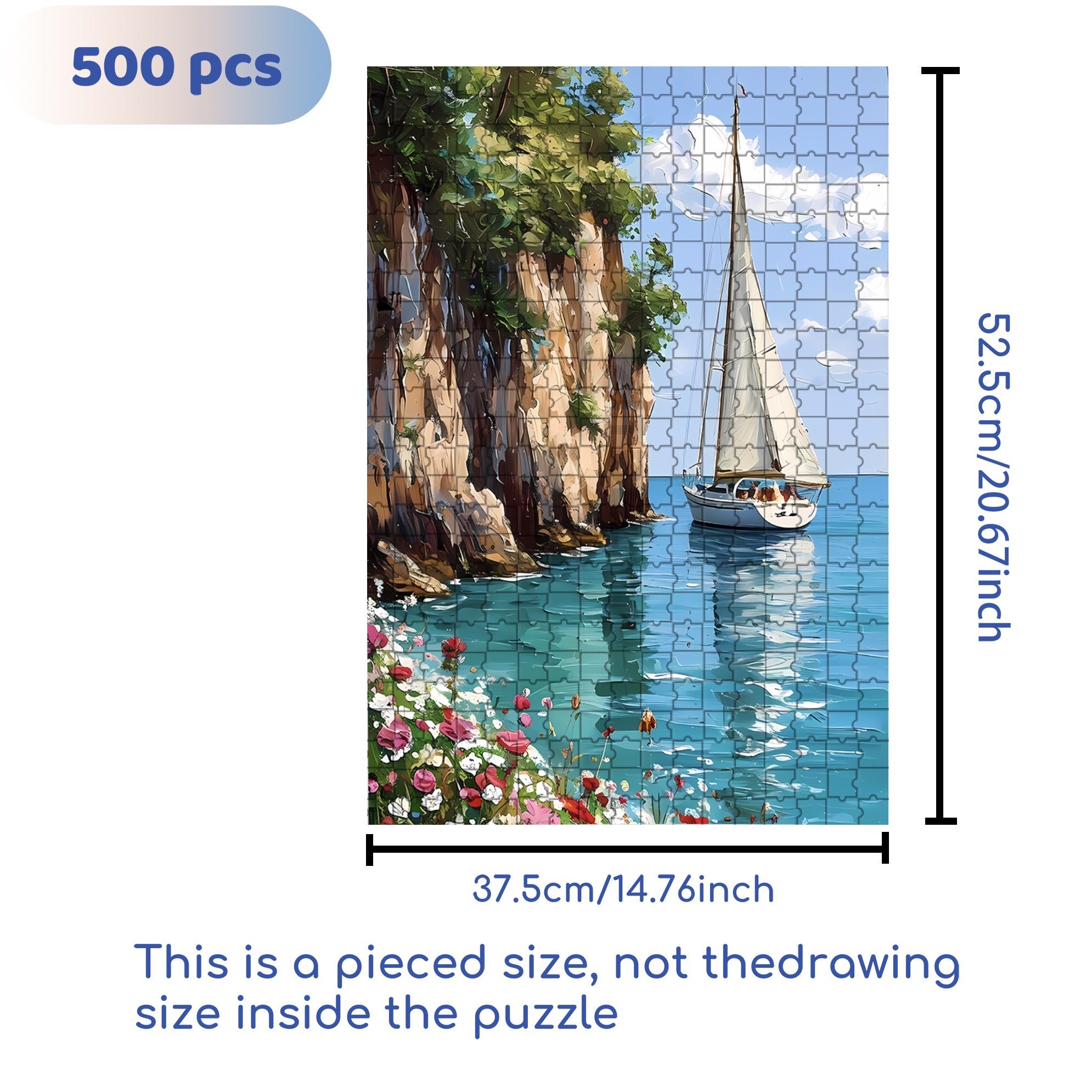 Set Sail 500pcs/1000pcs Jigsaw Puzzle, Scratch-Resistant, Interactive Family Game & Brain-Boosting DIY Decor, Perfect for Halloween, Christmas & New Year Gifts, Family Puzzle Game