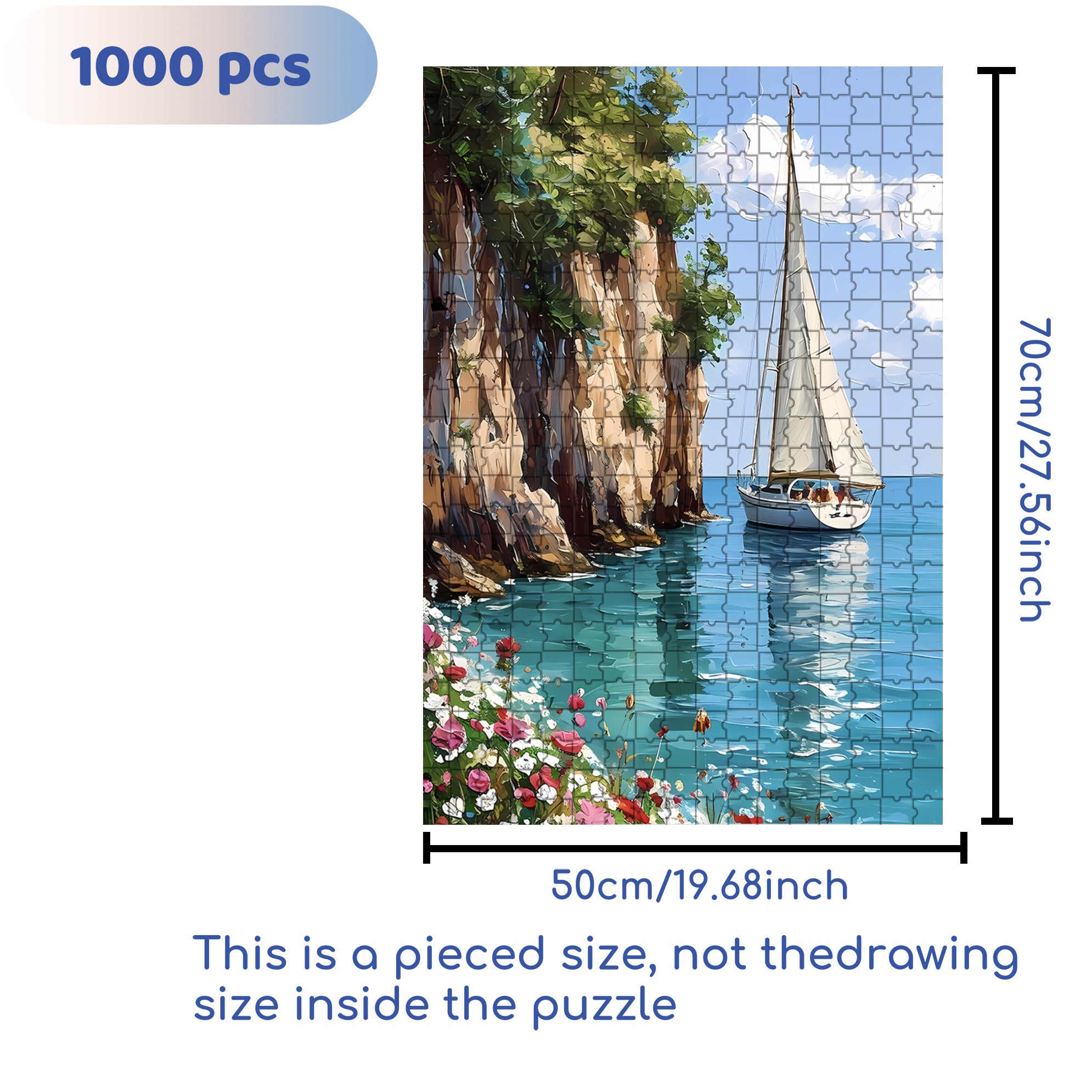 Set Sail 500pcs/1000pcs Jigsaw Puzzle, Scratch-Resistant, Interactive Family Game & Brain-Boosting DIY Decor, Perfect for Halloween, Christmas & New Year Gifts, Family Puzzle Game