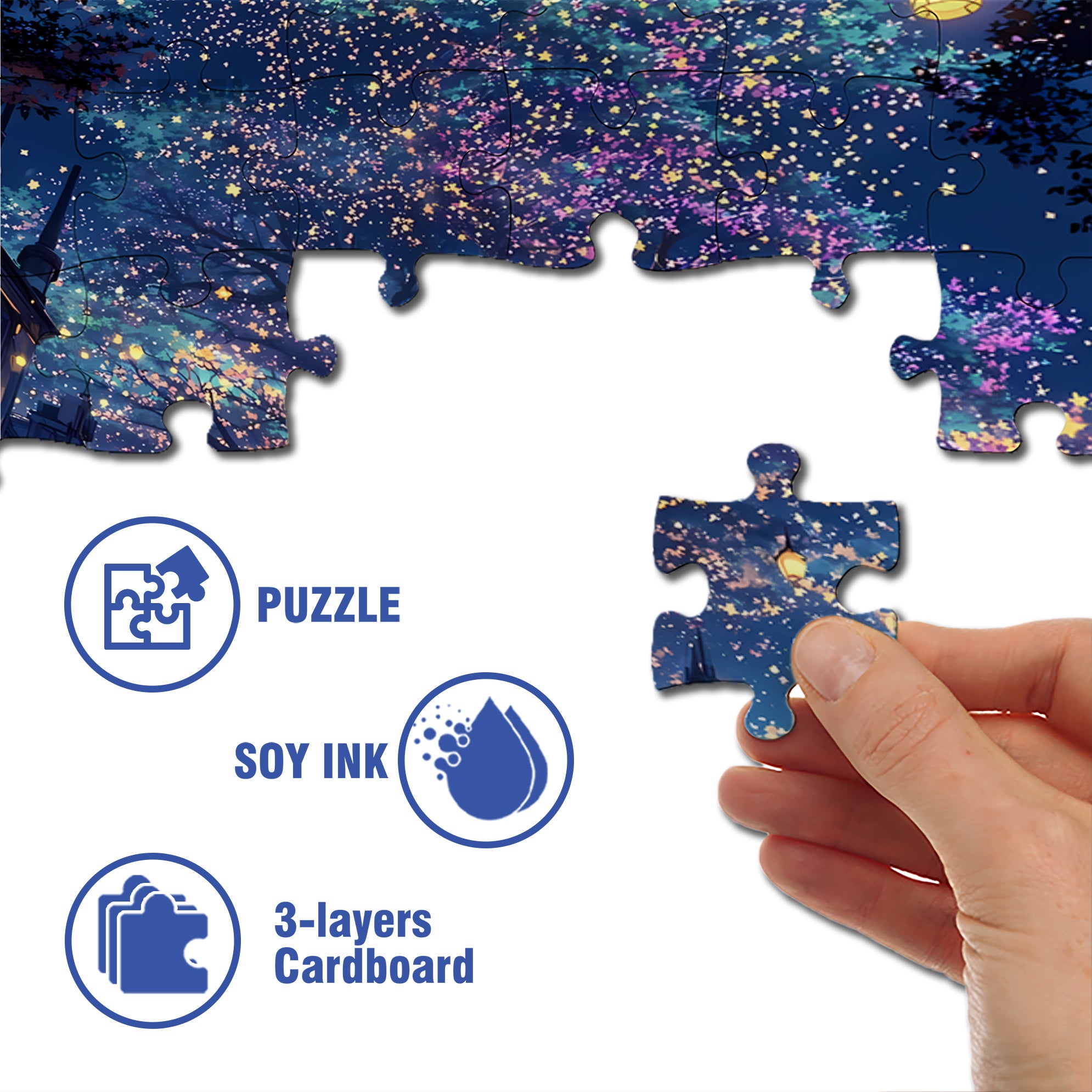 Shock 500pcs/1000pcs Jigsaw Puzzle, Scratch-Resistant, Interactive Family Game & Brain-Boosting DIY Decor, Perfect for Halloween, Christmas & New Year Gifts, Family Puzzle Game