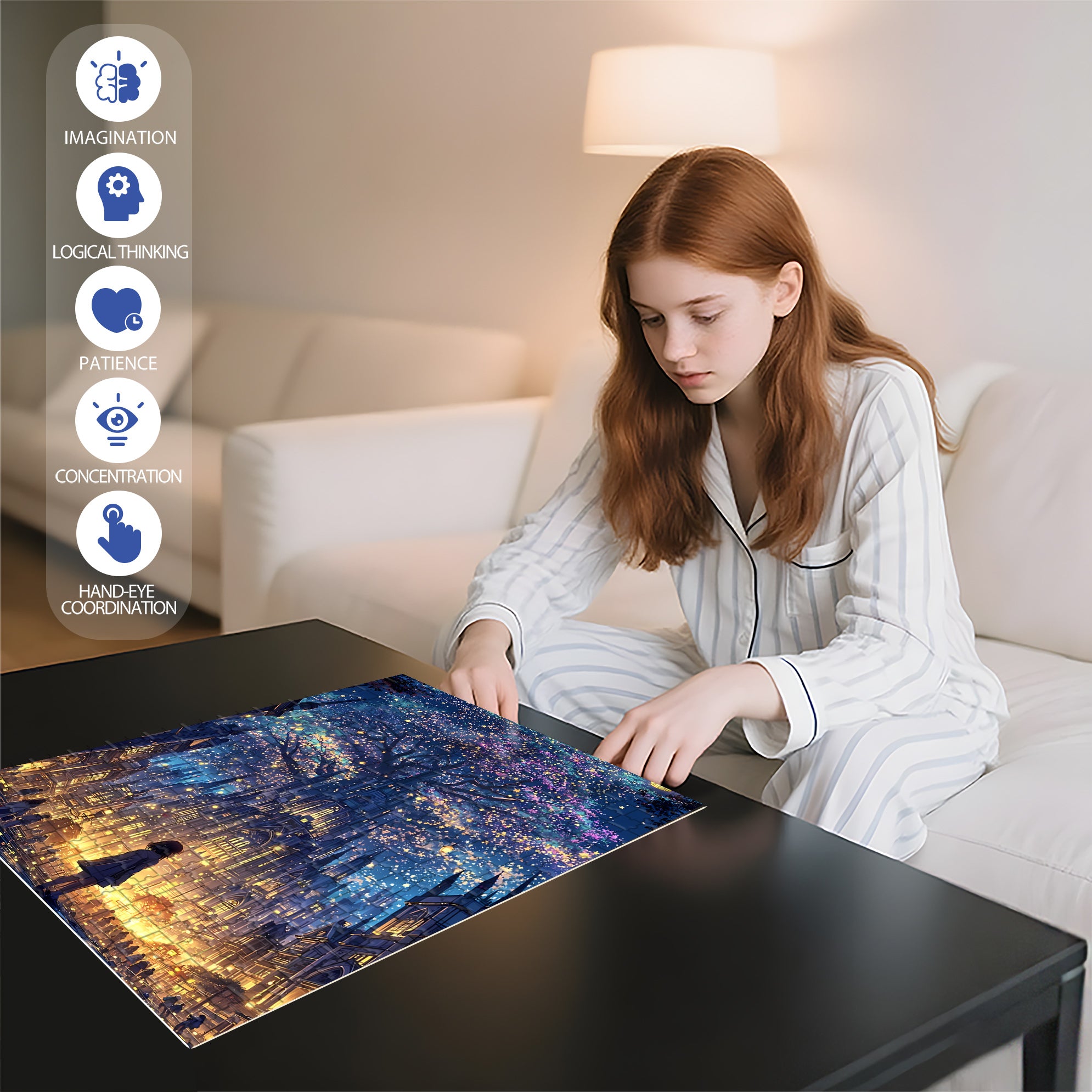 Shock 500pcs/1000pcs Jigsaw Puzzle, Scratch-Resistant, Interactive Family Game & Brain-Boosting DIY Decor, Perfect for Halloween, Christmas & New Year Gifts, Family Puzzle Game