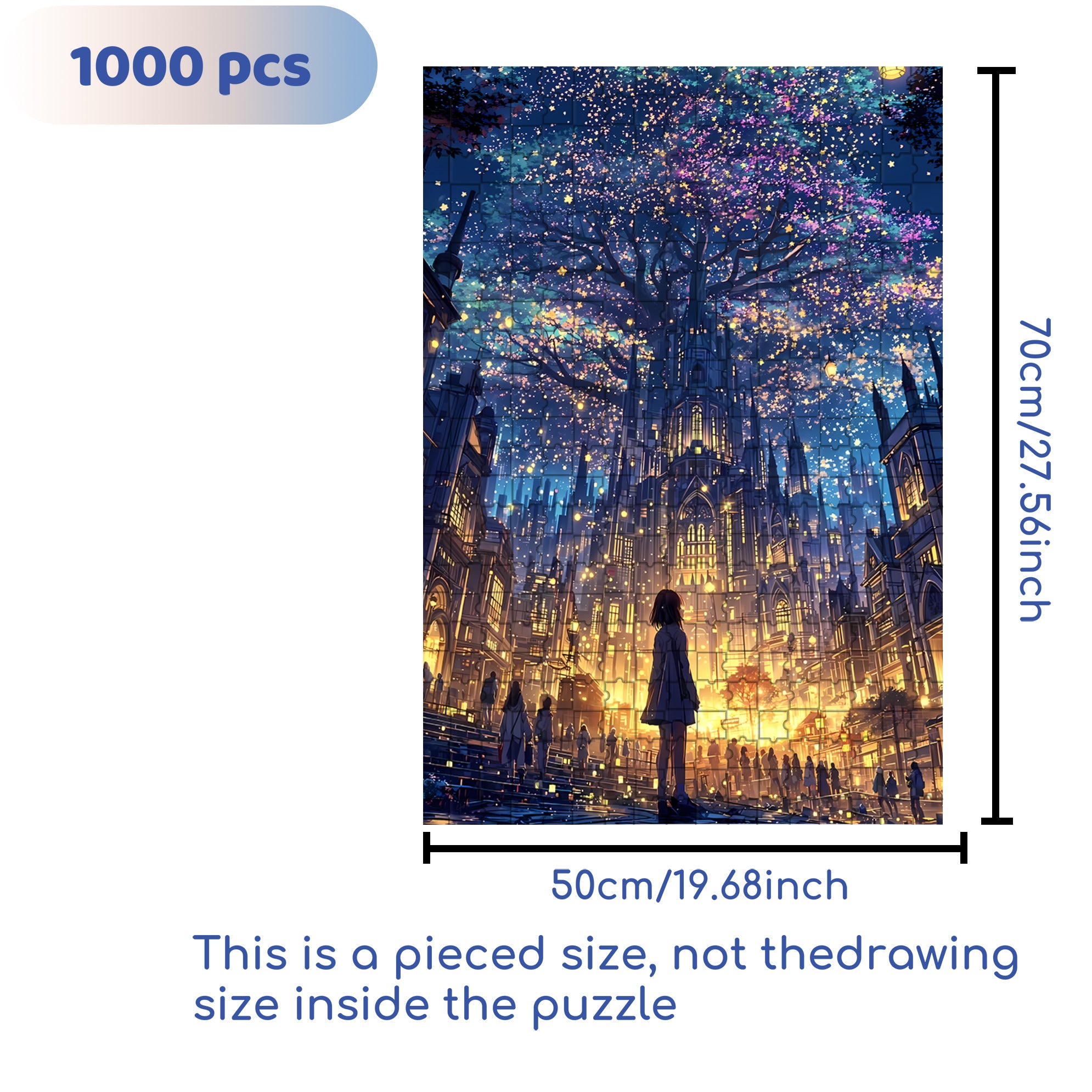 Shock 500pcs/1000pcs Jigsaw Puzzle, Scratch-Resistant, Interactive Family Game & Brain-Boosting DIY Decor, Perfect for Halloween, Christmas & New Year Gifts, Family Puzzle Game