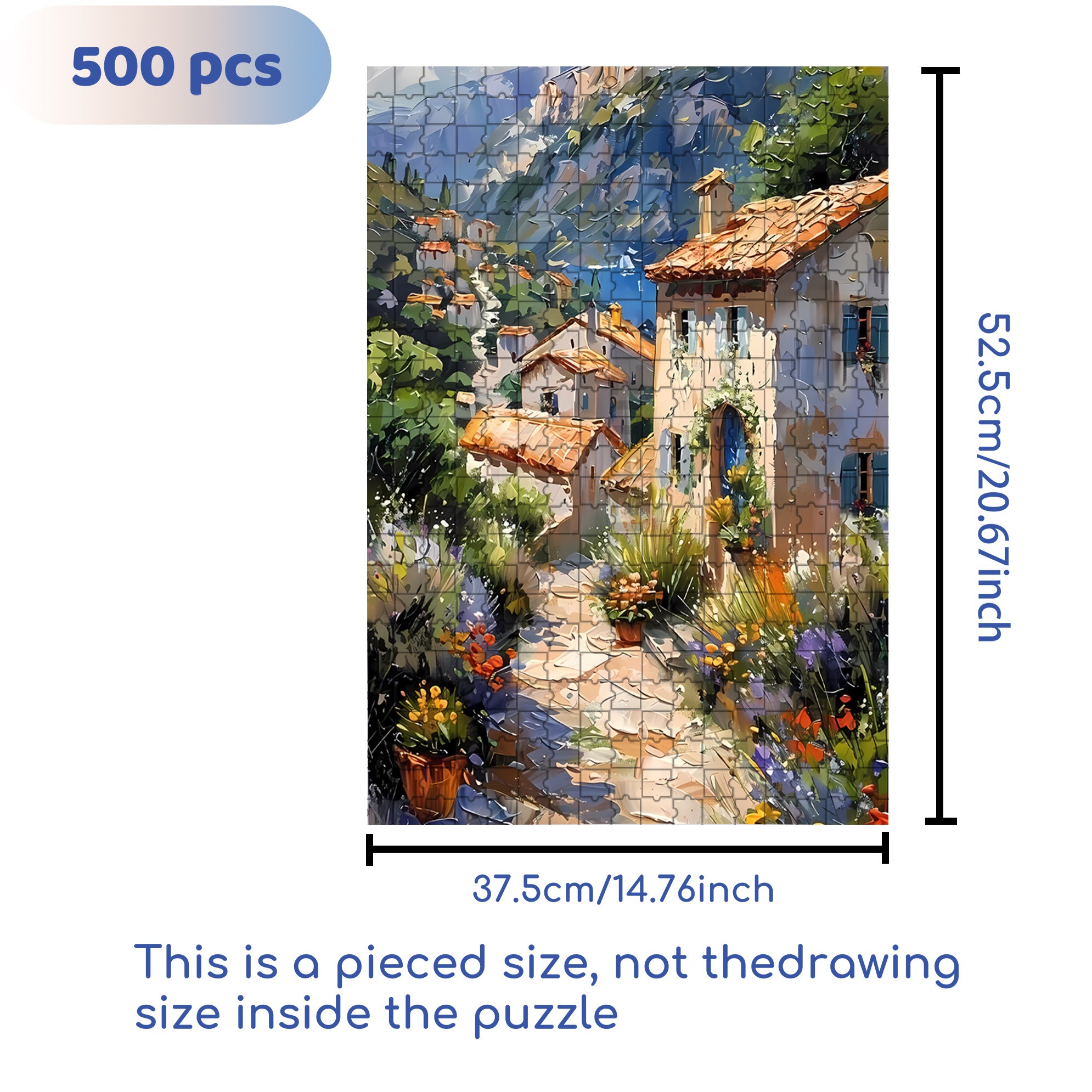 Small Village 500pcs/1000pcs Jigsaw Puzzle, Scratch-Resistant, Interactive Family Game & Brain-Boosting DIY Decor, Perfect for Halloween, Christmas & New Year Gifts, Family Puzzle Game