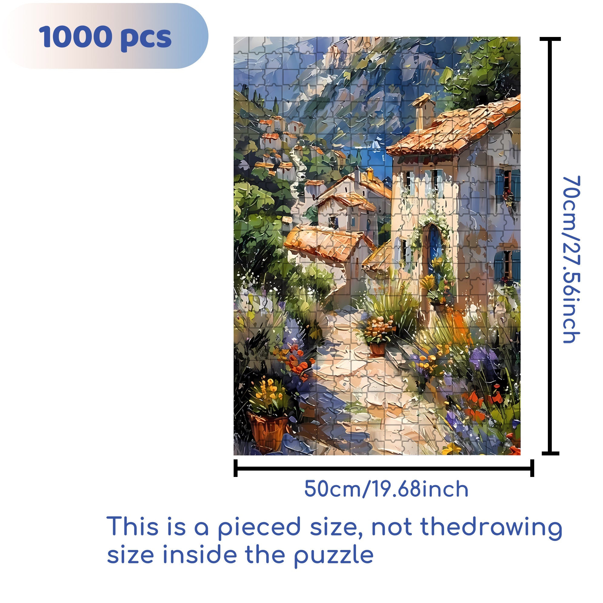 Small Village 500pcs/1000pcs Jigsaw Puzzle, Scratch-Resistant, Interactive Family Game & Brain-Boosting DIY Decor, Perfect for Halloween, Christmas & New Year Gifts, Family Puzzle Game