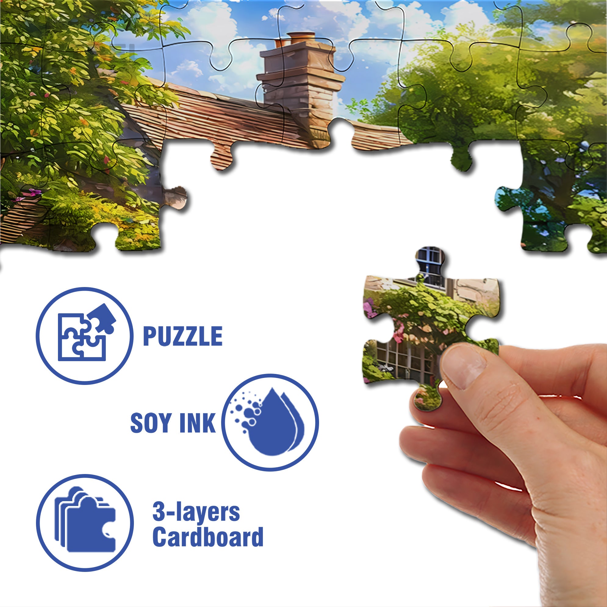 Spring In The Garden 500pcs/1000pcs Jigsaw Puzzle, Scratch-Resistant, Interactive Family Game & Brain-Boosting DIY Decor, Perfect for Halloween, Christmas & New Year Gifts, Family Puzzle Game