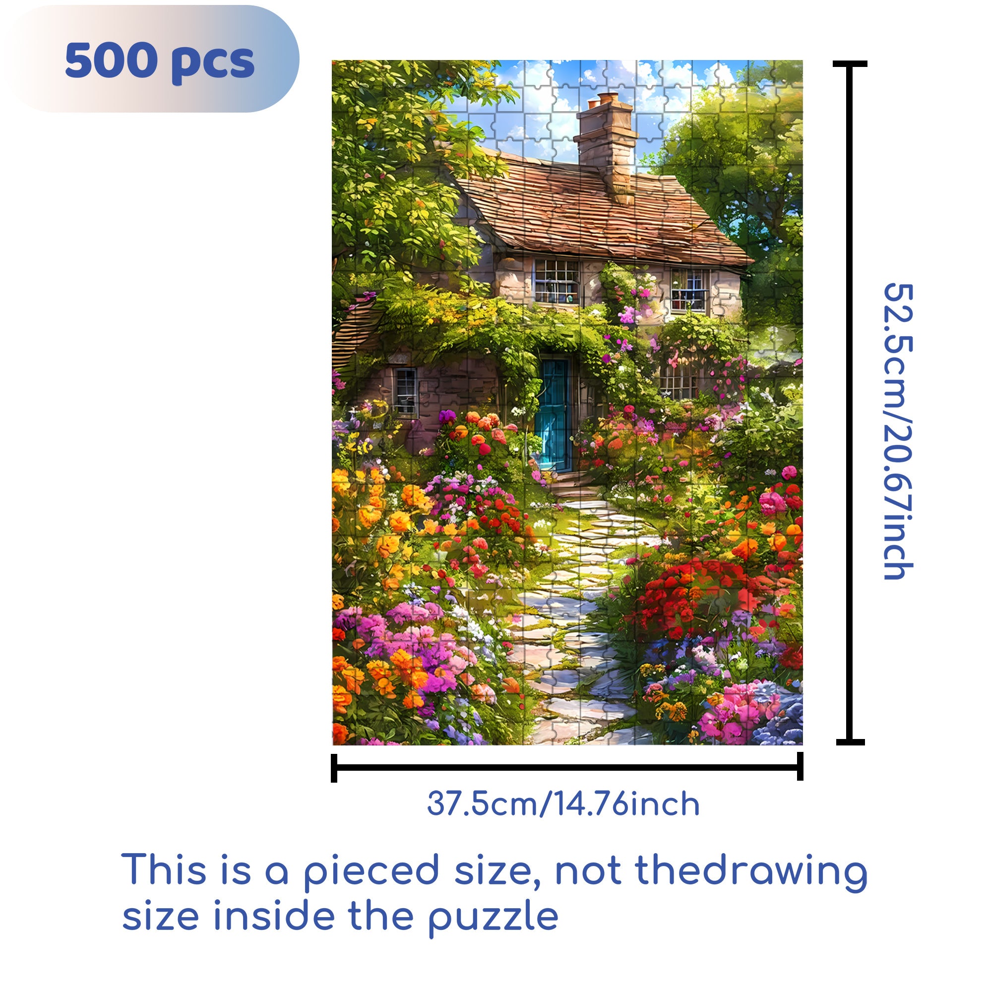 Spring In The Garden 500pcs/1000pcs Jigsaw Puzzle, Scratch-Resistant, Interactive Family Game & Brain-Boosting DIY Decor, Perfect for Halloween, Christmas & New Year Gifts, Family Puzzle Game