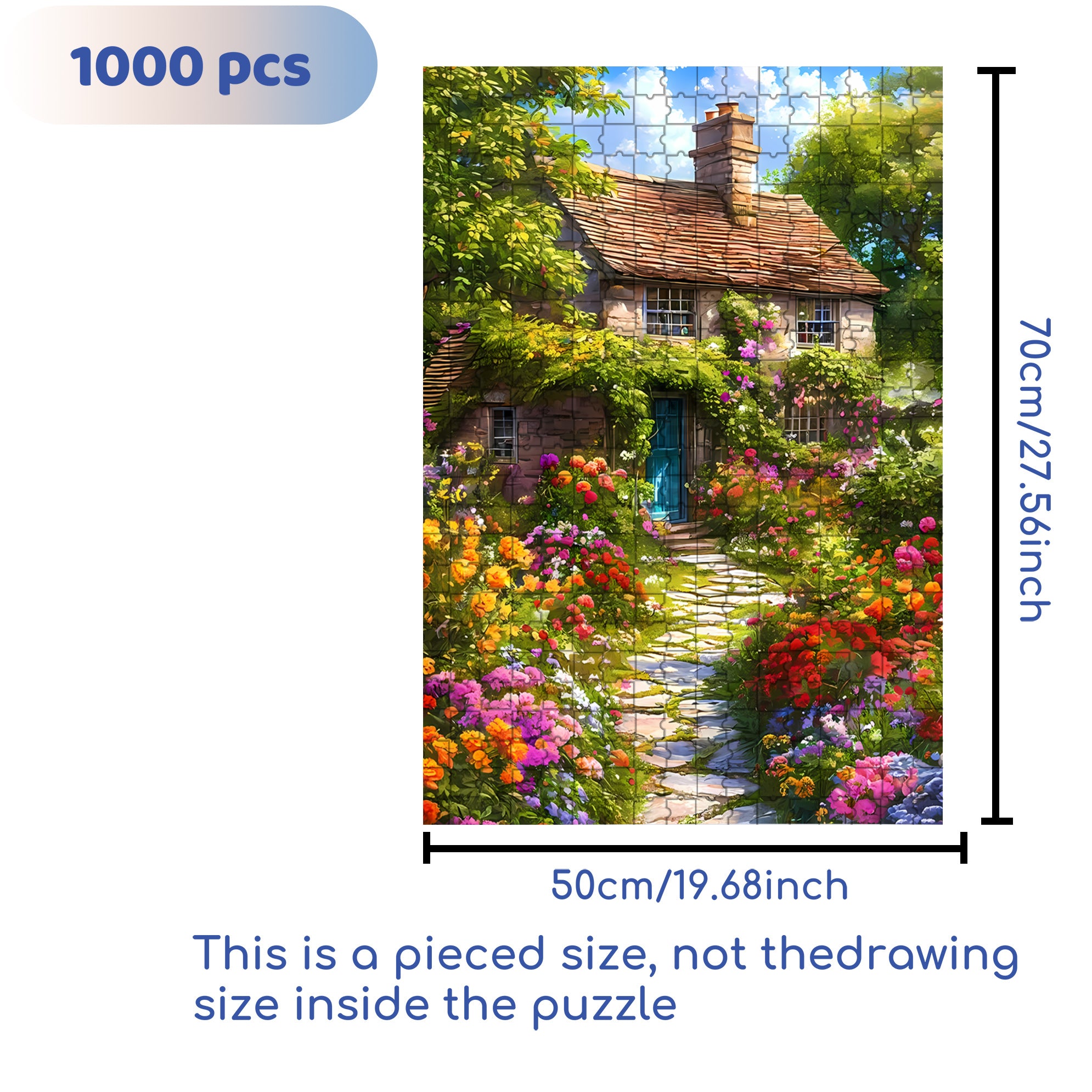 Spring In The Garden 500pcs/1000pcs Jigsaw Puzzle, Scratch-Resistant, Interactive Family Game & Brain-Boosting DIY Decor, Perfect for Halloween, Christmas & New Year Gifts, Family Puzzle Game