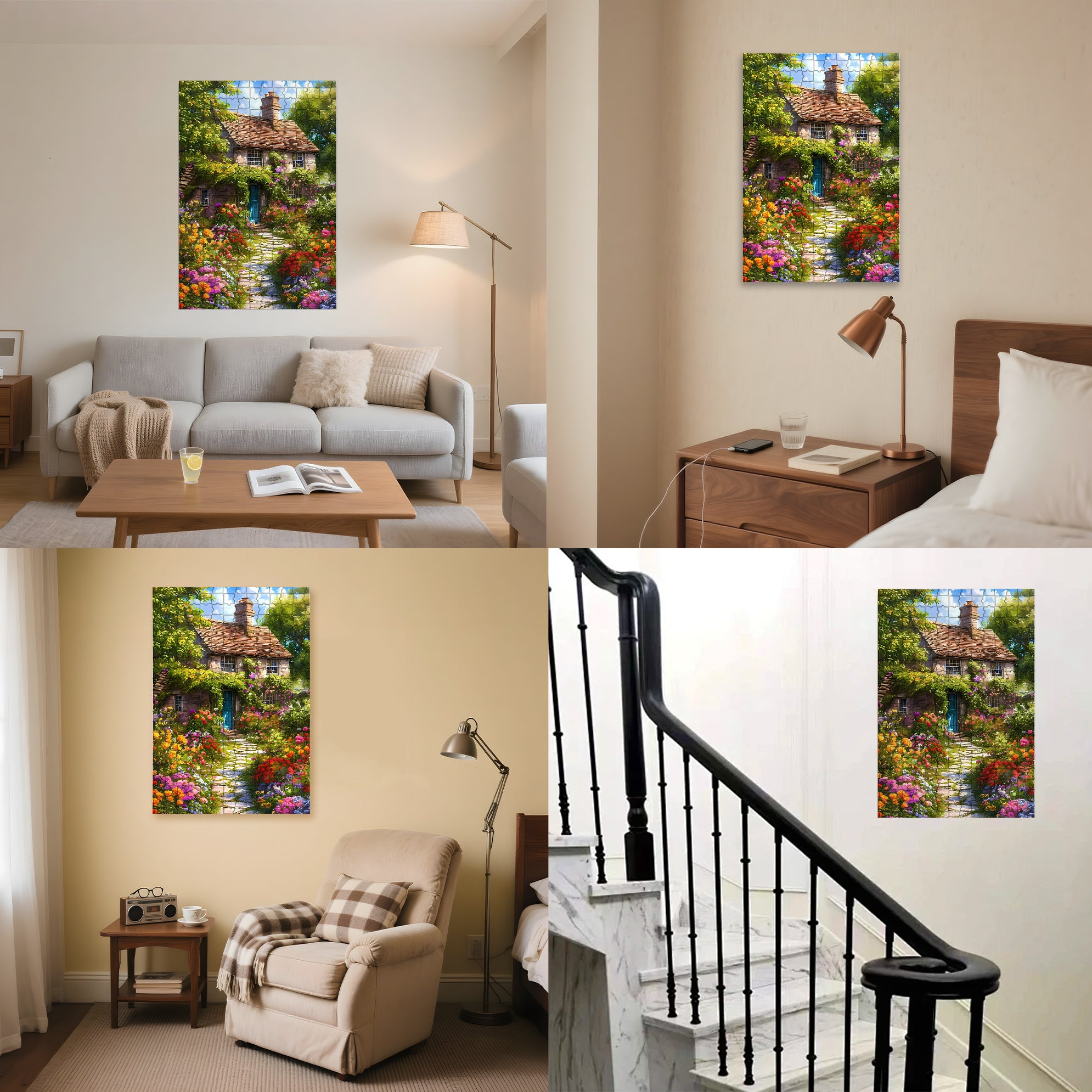 Spring In The Garden 500pcs/1000pcs Jigsaw Puzzle, Scratch-Resistant, Interactive Family Game & Brain-Boosting DIY Decor, Perfect for Halloween, Christmas & New Year Gifts, Family Puzzle Game