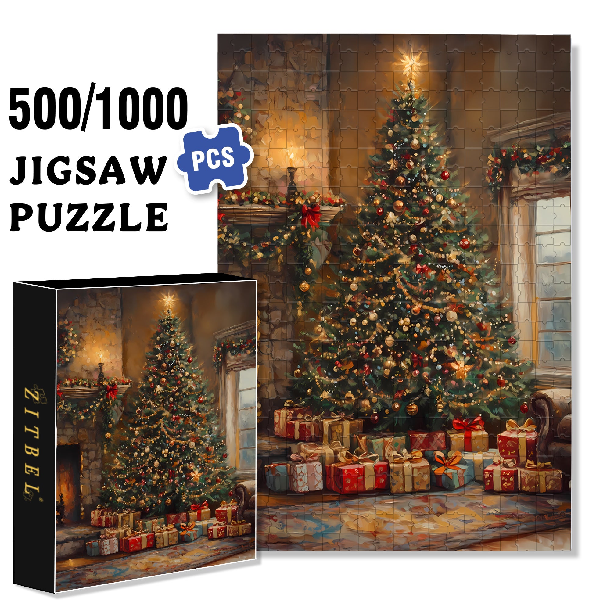 Star of Bethlehem 500pcs/1000pcs Jigsaw Puzzle, Scratch-Resistant, Interactive Family Game & Brain-Boosting DIY Decor, Perfect for Halloween, Christmas & New Year Gifts, Family Puzzle Game