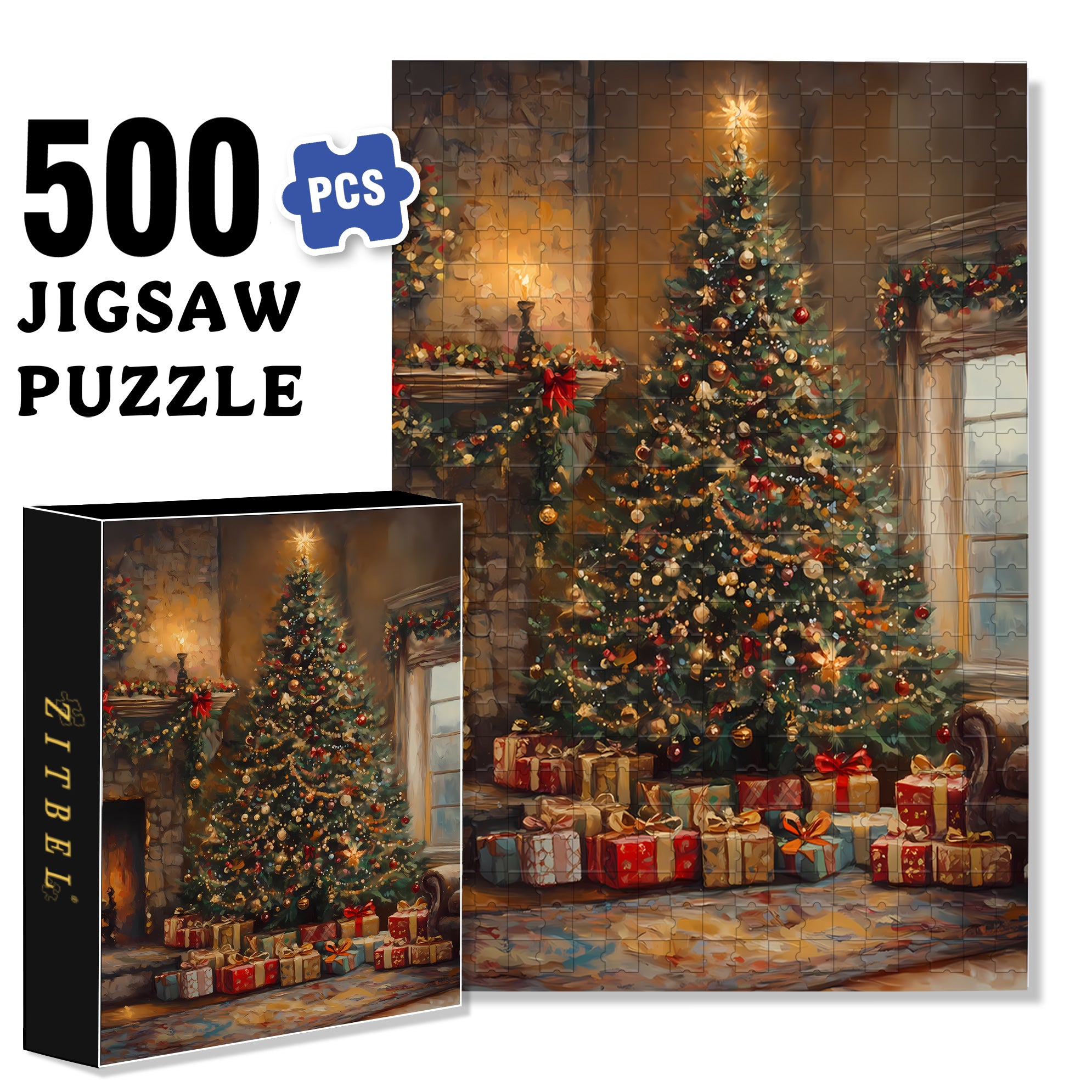 Star of Bethlehem 500pcs/1000pcs Jigsaw Puzzle, Scratch-Resistant, Interactive Family Game & Brain-Boosting DIY Decor, Perfect for Halloween, Christmas & New Year Gifts, Family Puzzle Game
