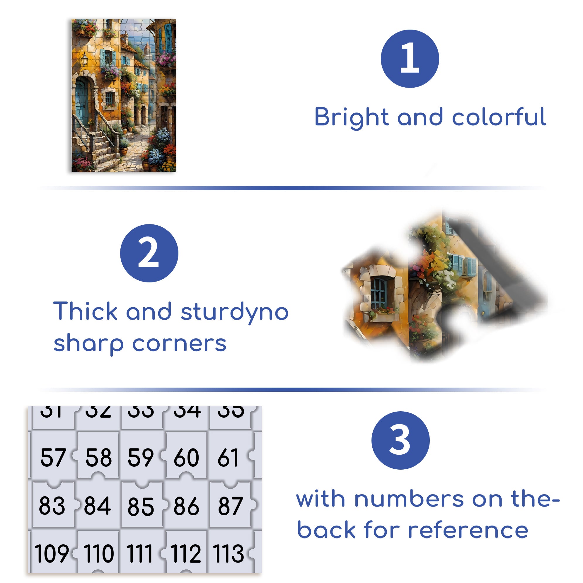 Stone Houses 500pcs/1000pcs Jigsaw Puzzle, Scratch-Resistant, Interactive Family Game & Brain-Boosting DIY Decor, Perfect for Halloween, Christmas & New Year Gifts, Family Puzzle Game