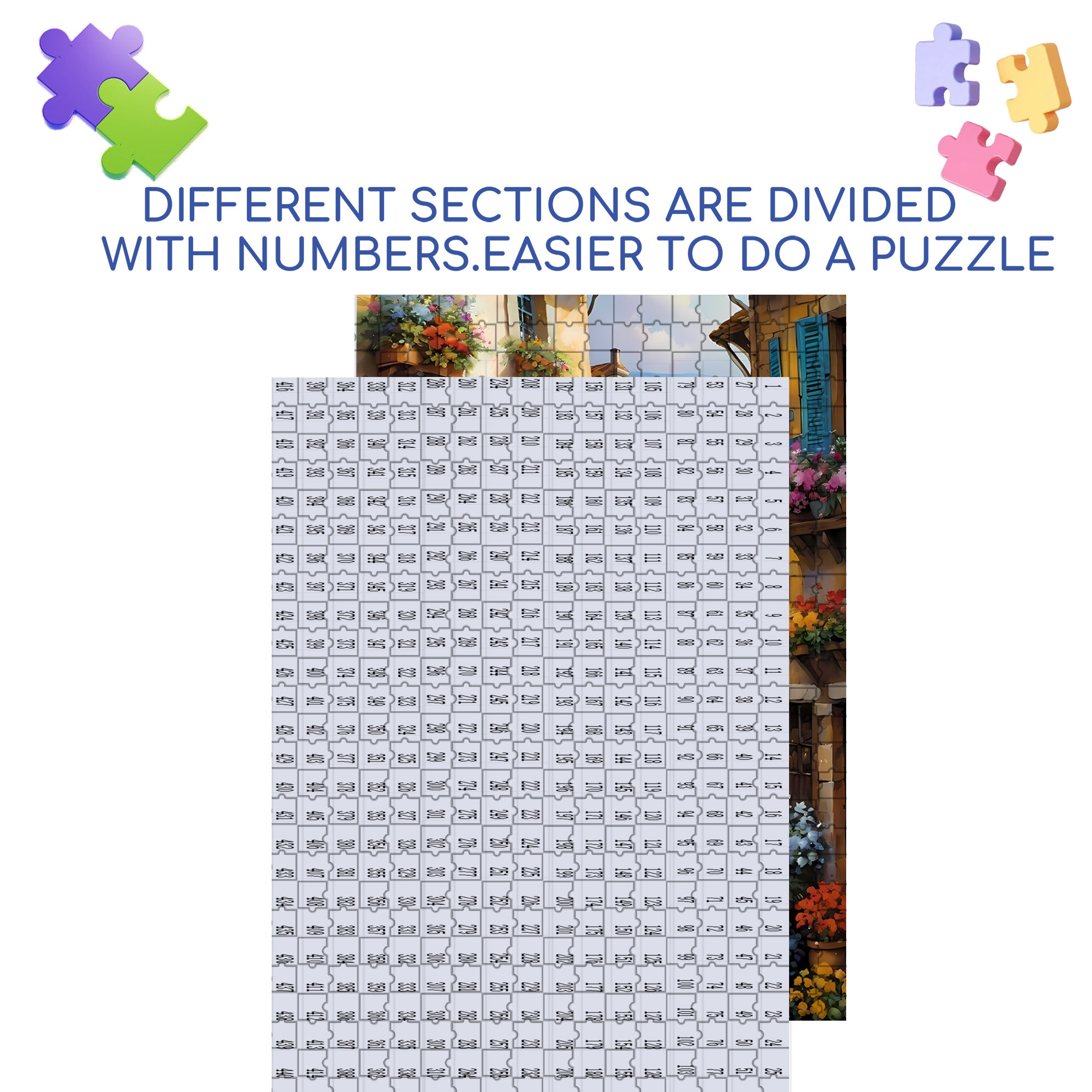 Stone Houses 500pcs/1000pcs Jigsaw Puzzle, Scratch-Resistant, Interactive Family Game & Brain-Boosting DIY Decor, Perfect for Halloween, Christmas & New Year Gifts, Family Puzzle Game