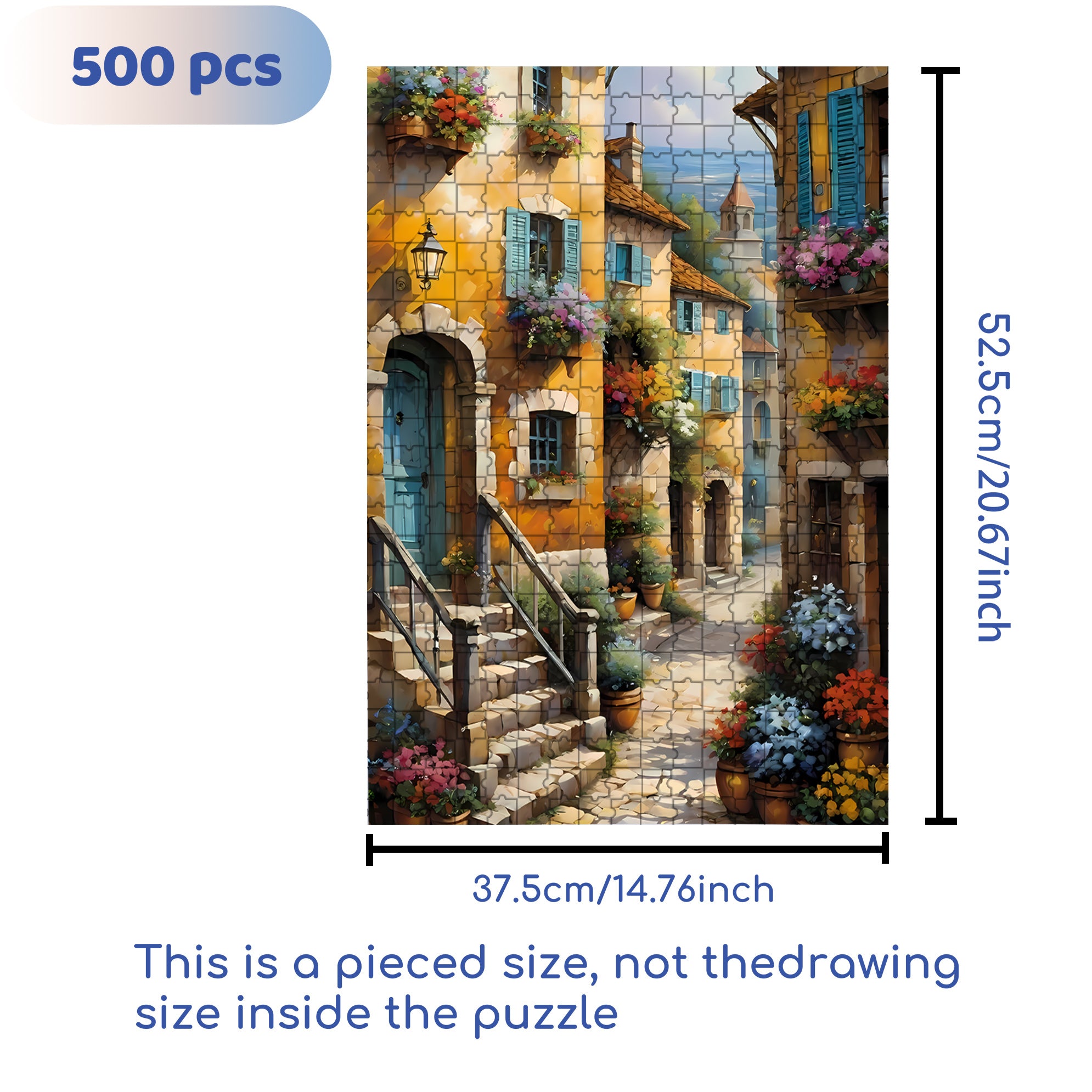 Stone Houses 500pcs/1000pcs Jigsaw Puzzle, Scratch-Resistant, Interactive Family Game & Brain-Boosting DIY Decor, Perfect for Halloween, Christmas & New Year Gifts, Family Puzzle Game