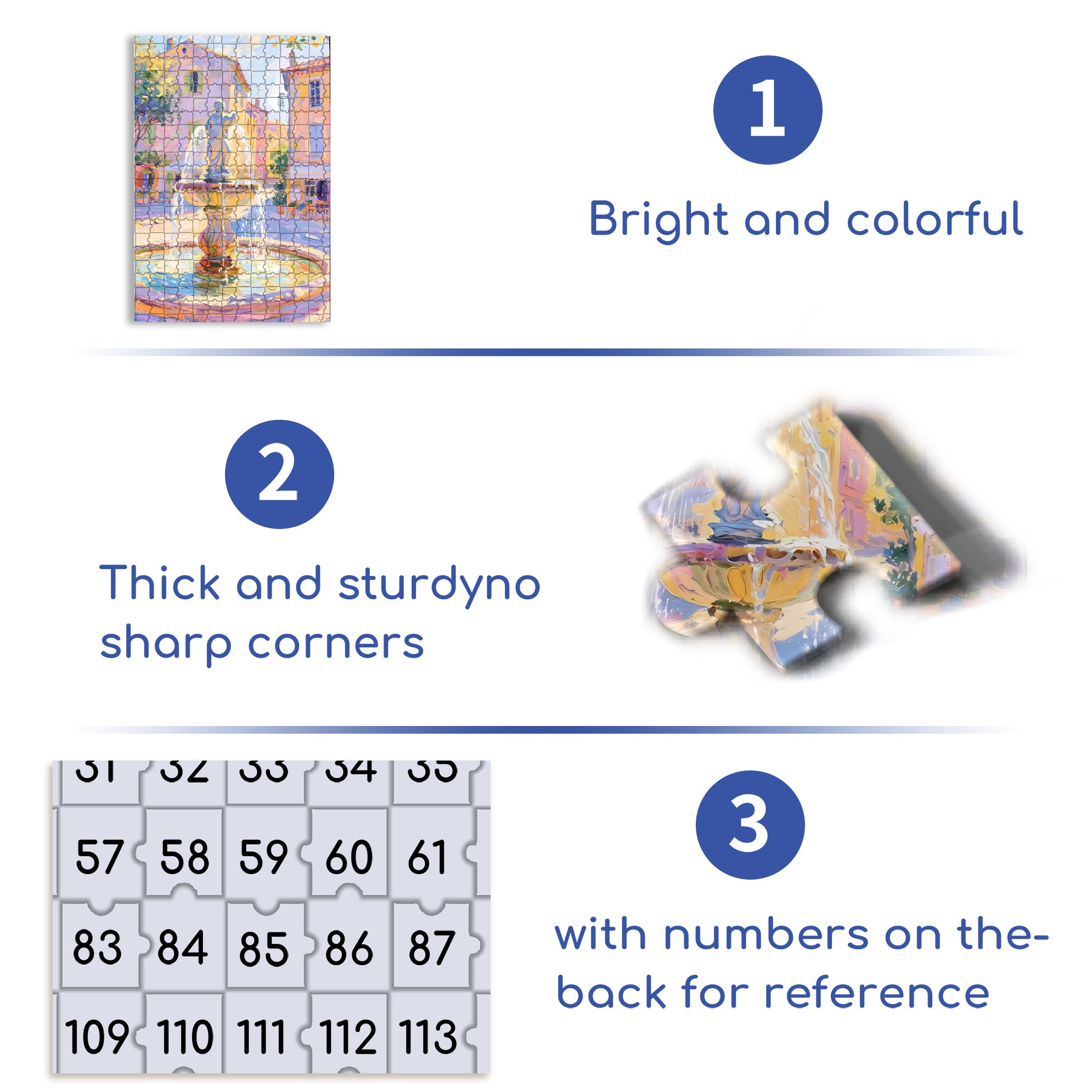 Street Fountain 500pcs/1000pcs Jigsaw Puzzle, Scratch-Resistant, Interactive Family Game & Brain-Boosting DIY Decor, Perfect for Halloween, Christmas & New Year Gifts, Family Puzzle Game