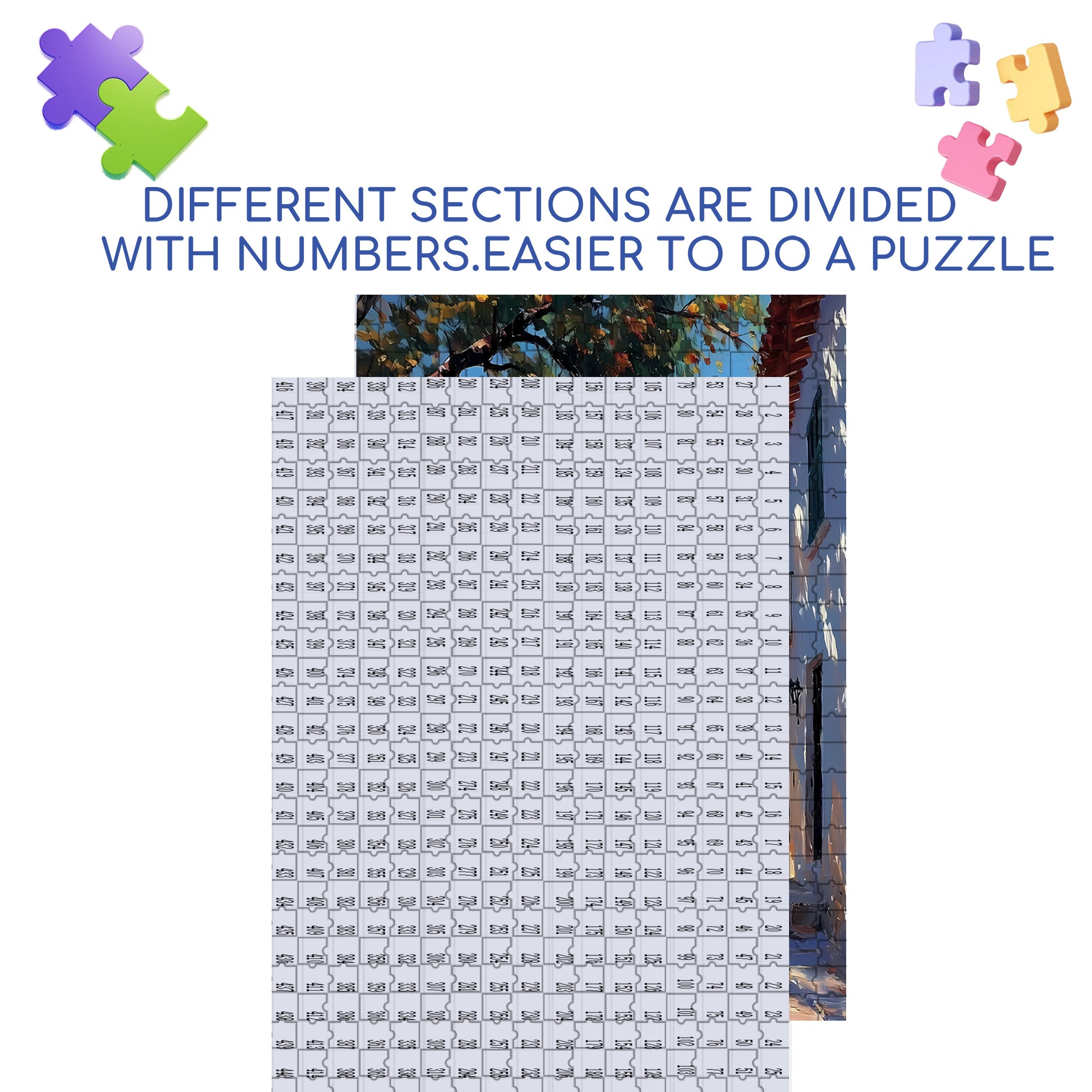 Sunny Day 500pcs/1000pcs Jigsaw Puzzle, Scratch-Resistant, Interactive Family Game & Brain-Boosting DIY Decor, Perfect for Halloween, Christmas & New Year Gifts, Family Puzzle Game