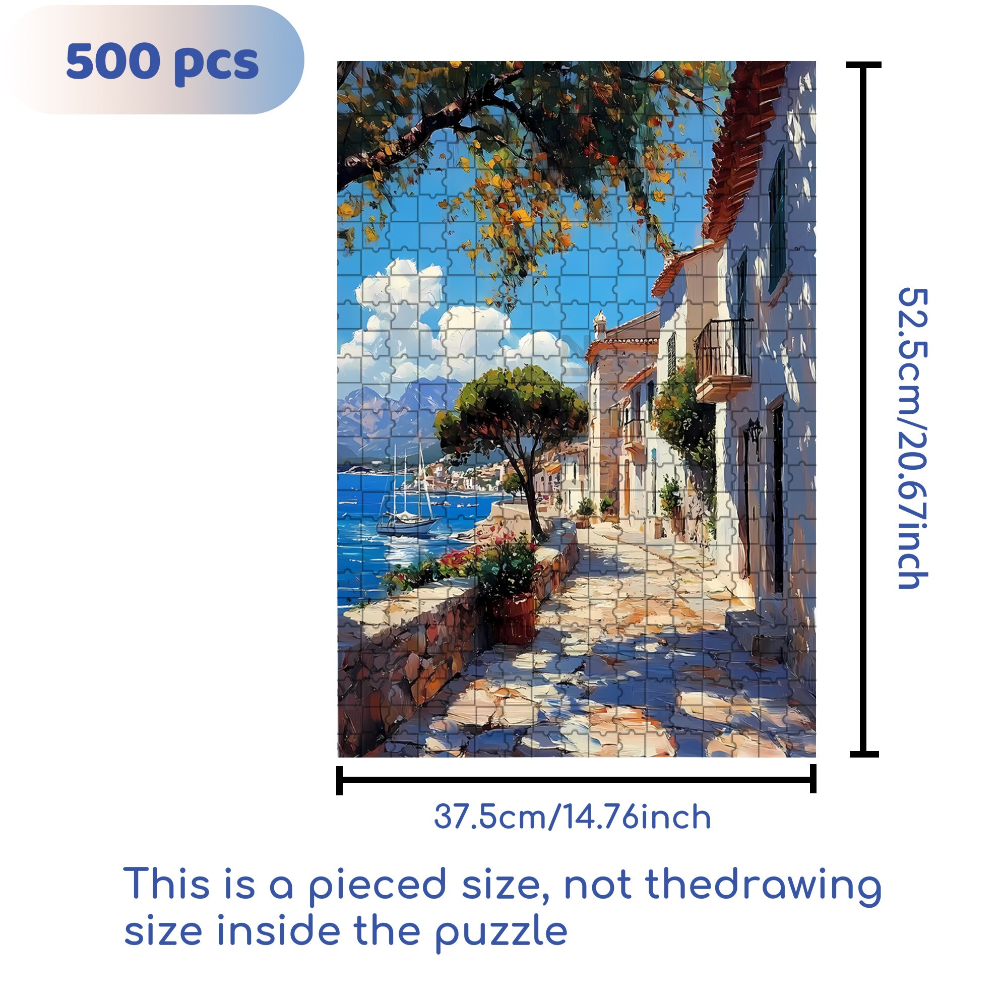 Sunny Day 500pcs/1000pcs Jigsaw Puzzle, Scratch-Resistant, Interactive Family Game & Brain-Boosting DIY Decor, Perfect for Halloween, Christmas & New Year Gifts, Family Puzzle Game