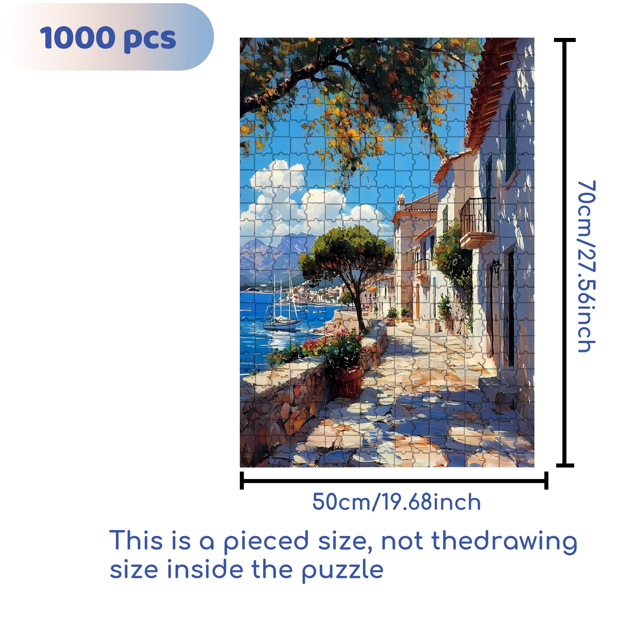 Sunny Day 500pcs/1000pcs Jigsaw Puzzle, Scratch-Resistant, Interactive Family Game & Brain-Boosting DIY Decor, Perfect for Halloween, Christmas & New Year Gifts, Family Puzzle Game