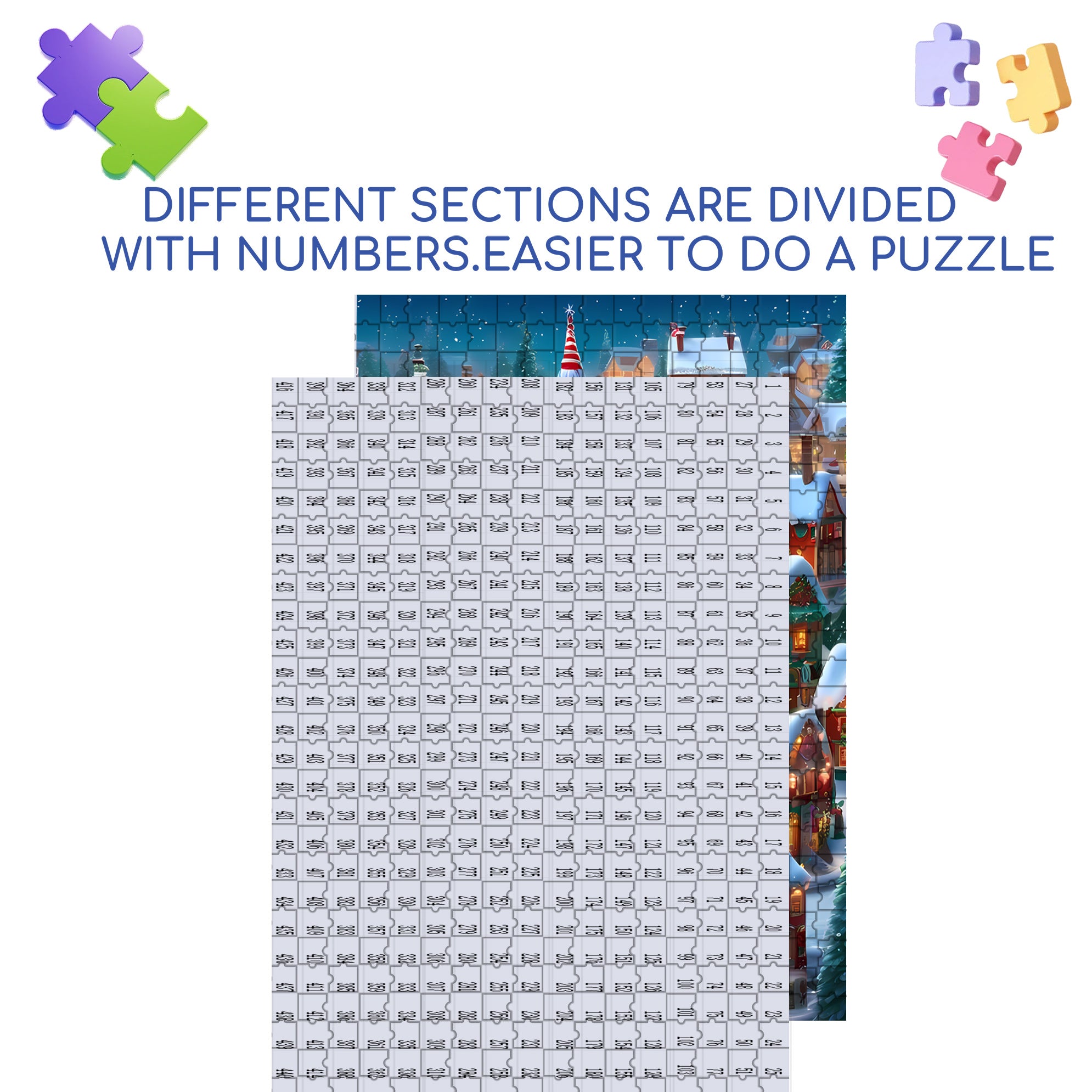 The Christmas Eve In My Hometown 500pcs/1000pcs Jigsaw Puzzle, Scratch-Resistant, Interactive Family Game & Brain-Boosting DIY Decor, Perfect for Halloween, Christmas & New Year Gifts, Family Puzzle Game
