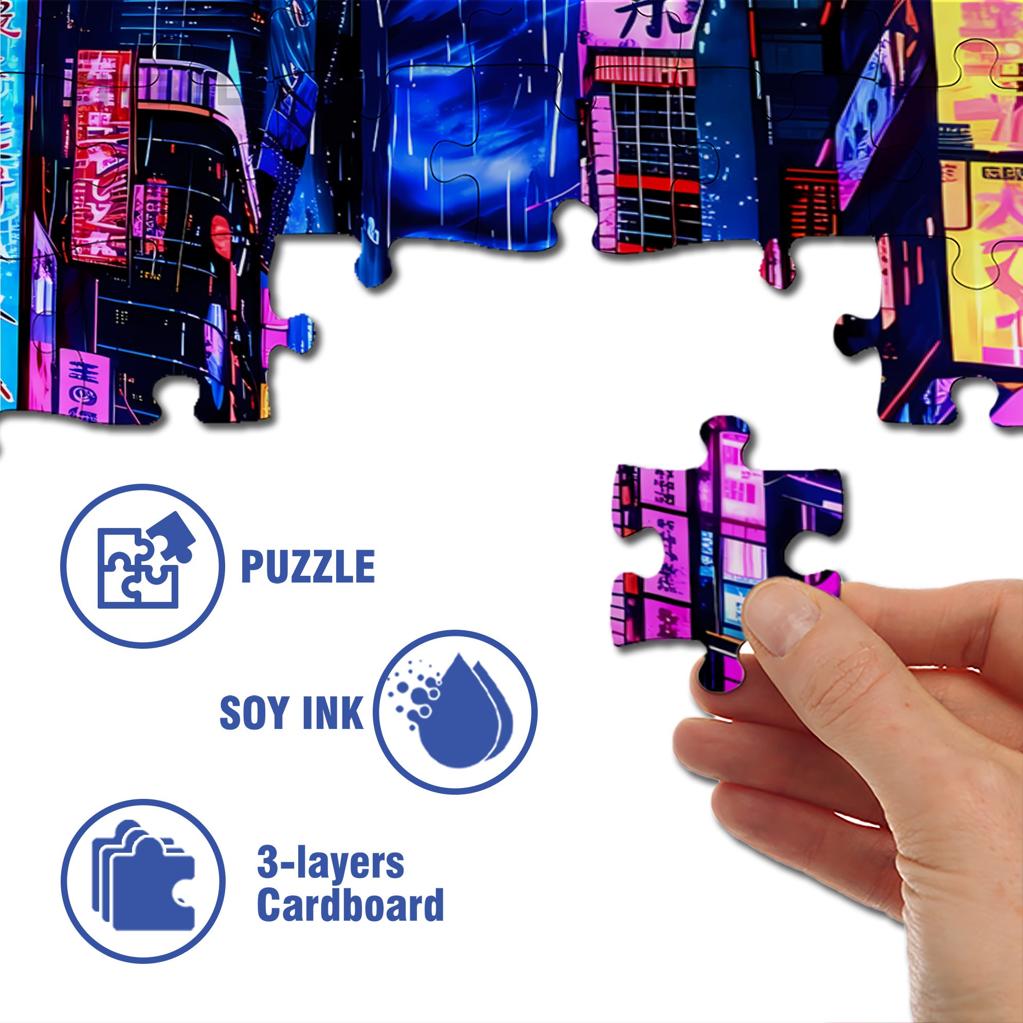 Tokyo Streets 500pcs/1000pcs Jigsaw Puzzle, Scratch-Resistant, Interactive Family Game & Brain-Boosting DIY Decor, Perfect for Halloween, Christmas & New Year Gifts, Family Puzzle Game