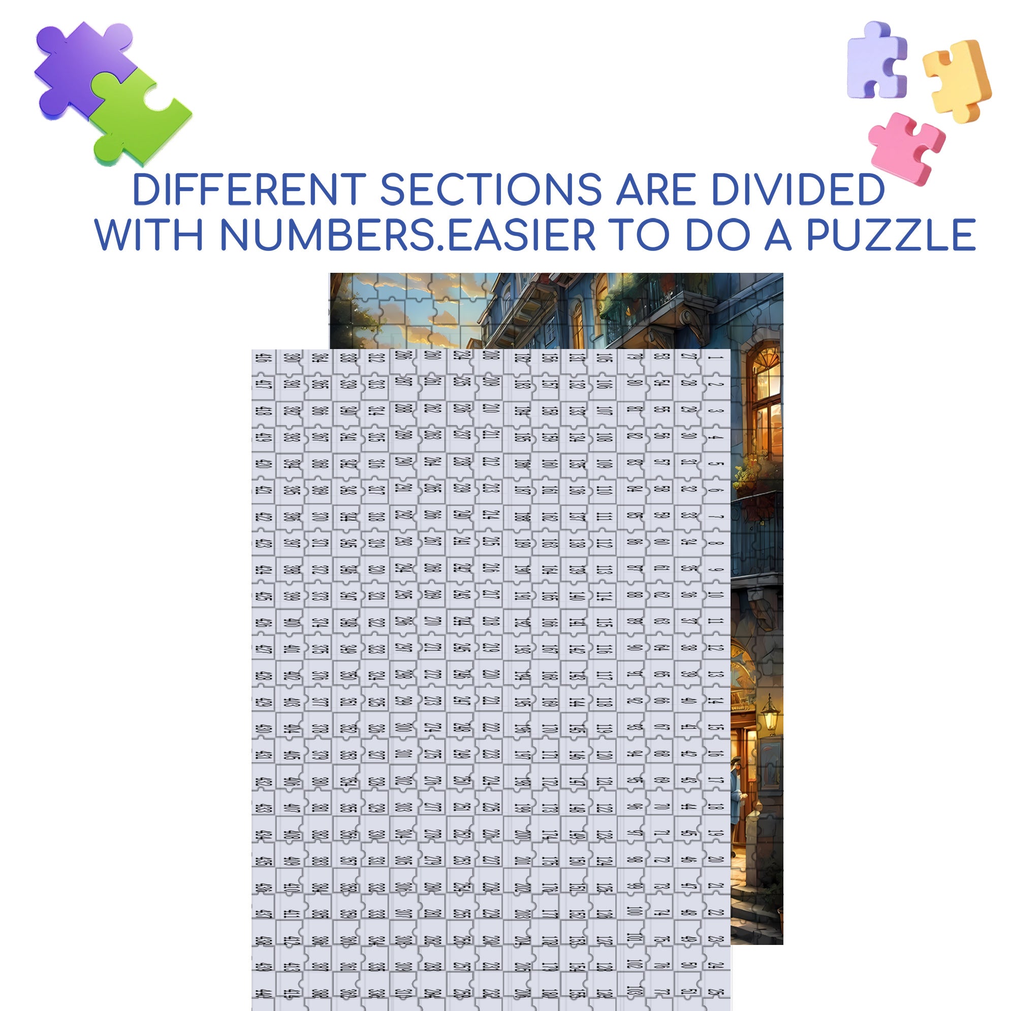 Tram 500pcs/1000pcs Jigsaw Puzzle, Scratch-Resistant, Interactive Family Game & Brain-Boosting DIY Decor, Perfect for Halloween, Christmas & New Year Gifts, Family Puzzle Game
