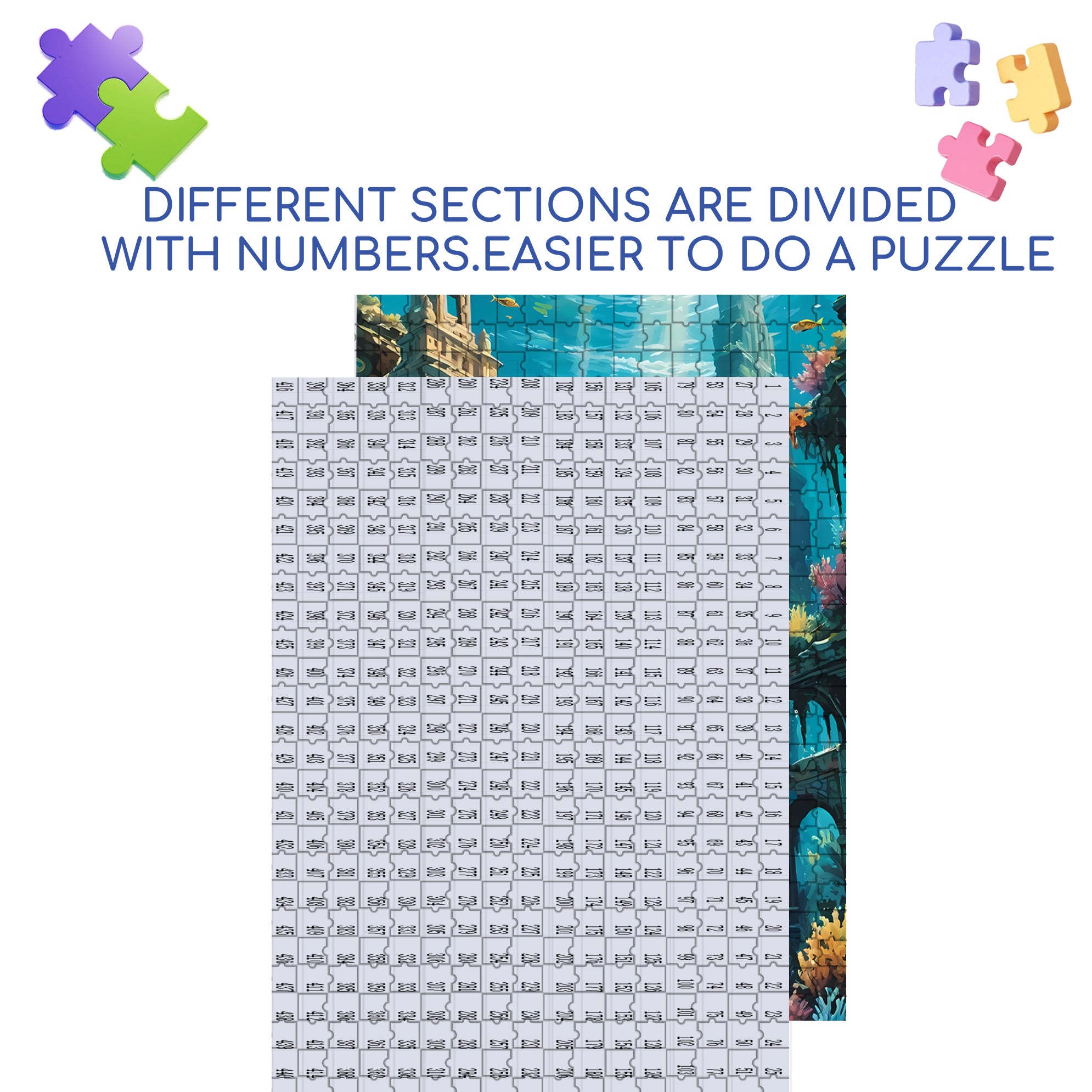 Underwater Scenes 500pcs/1000pcs Jigsaw Puzzle, Scratch-Resistant, Interactive Family Game & Brain-Boosting DIY Decor, Perfect for Halloween, Christmas & New Year Gifts, Family Puzzle Game