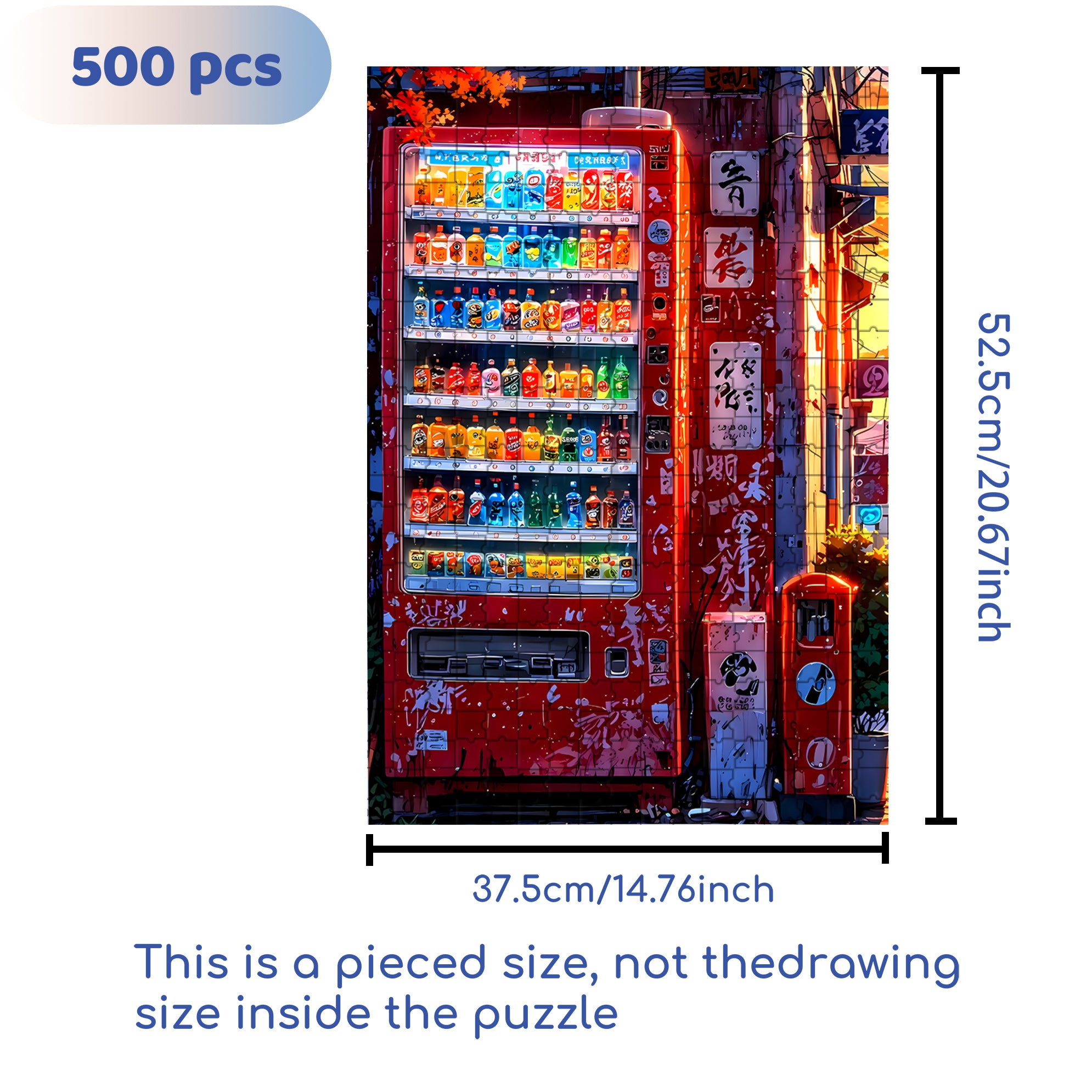 Vending Machine 500pcs/1000pcs Jigsaw Puzzle, Scratch-Resistant, Interactive Family Game & Brain-Boosting DIY Decor, Perfect for Halloween, Christmas & New Year Gifts, Family Puzzle Game