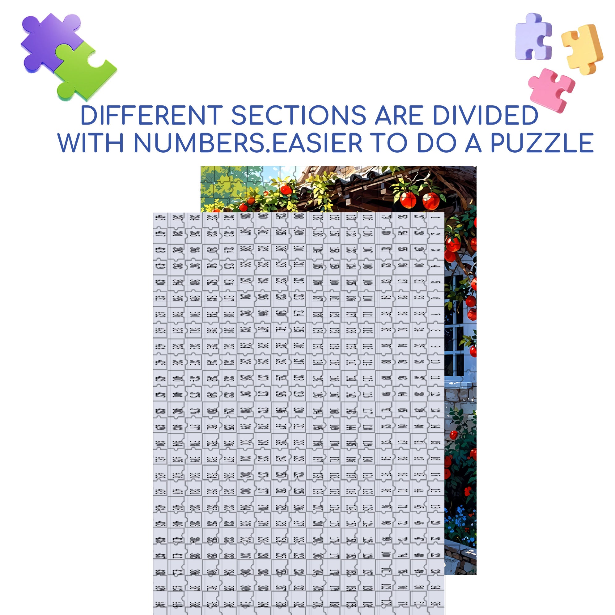 Apple Aroma 500pcs/1000pcs Jigsaw Puzzle, Scratch-Resistant, Interactive Family Game & Brain-Boosting DIY Decor, Perfect for Halloween, Christmas & New Year Gifts, Family Puzzle Game