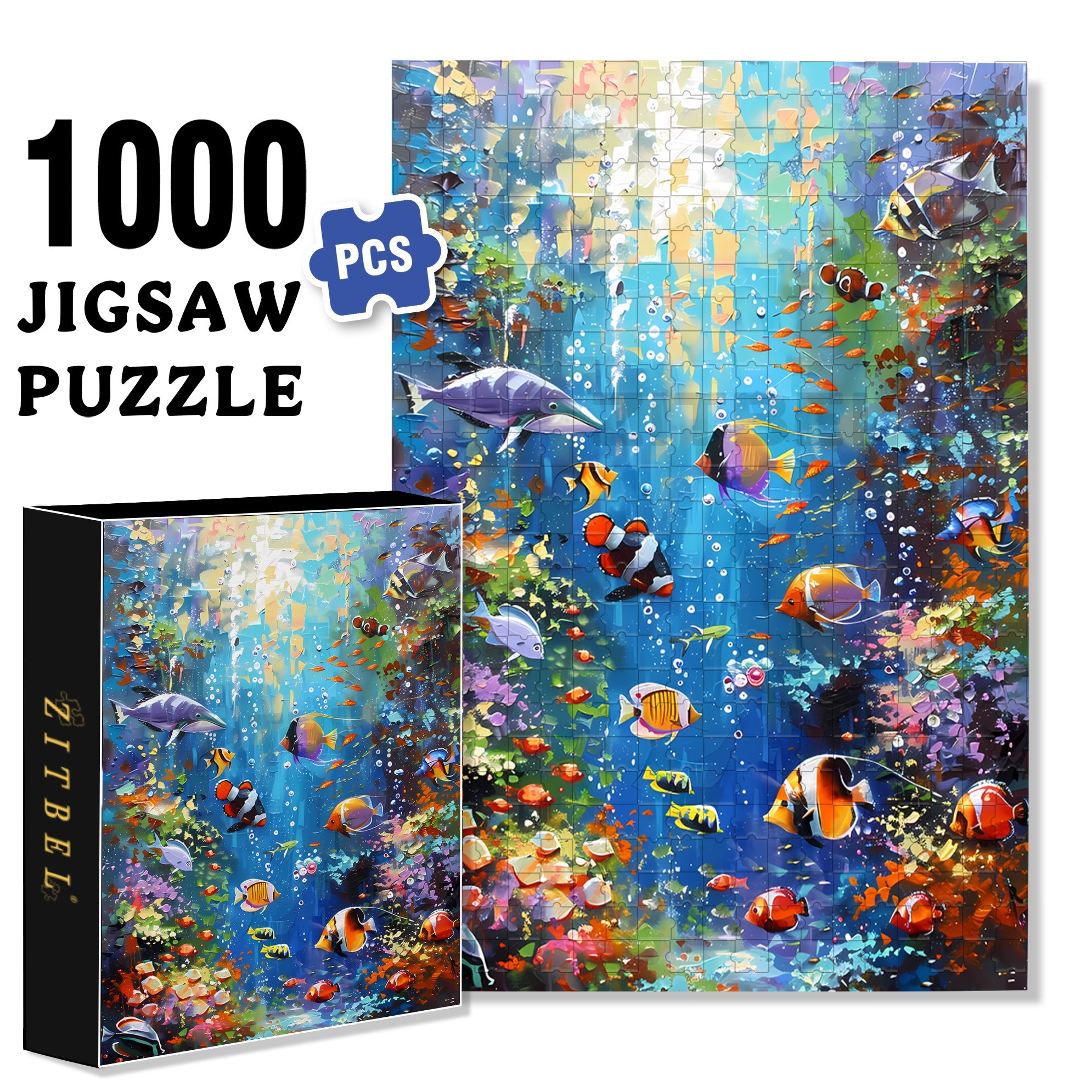 Arabic Ocean 500pcs/1000pcs Jigsaw Puzzle, Scratch-Resistant, Interactive Family Game & Brain-Boosting DIY Decor, Perfect for Halloween, Christmas & New Year Gifts, Family Puzzle Game