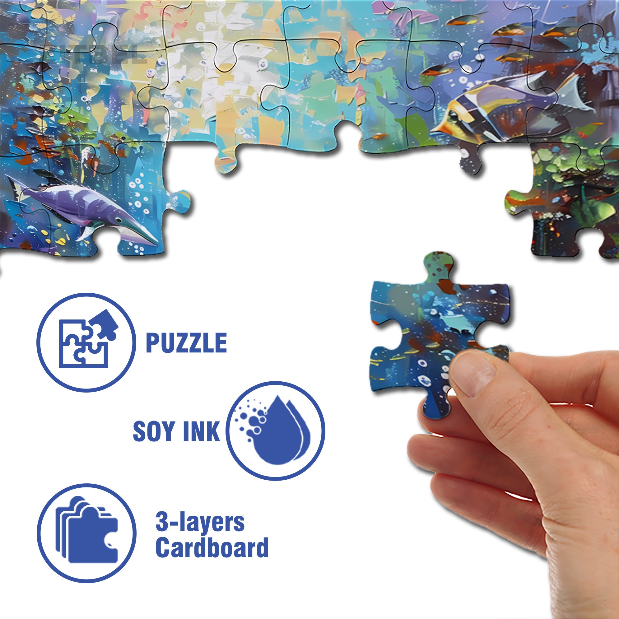 Arabic Ocean 500pcs/1000pcs Jigsaw Puzzle, Scratch-Resistant, Interactive Family Game & Brain-Boosting DIY Decor, Perfect for Halloween, Christmas & New Year Gifts, Family Puzzle Game