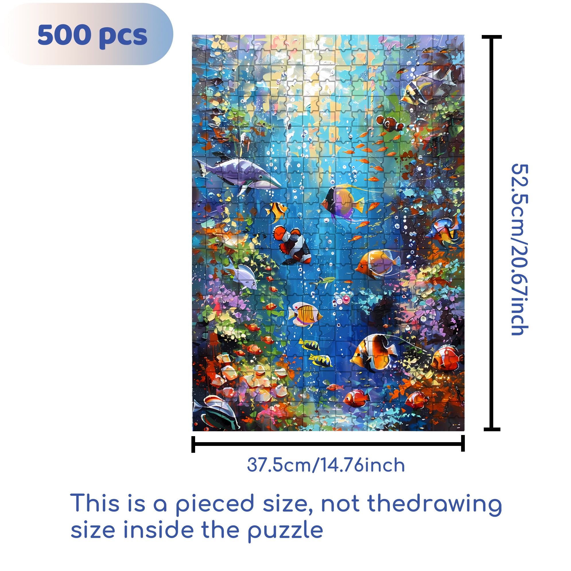 Arabic Ocean 500pcs/1000pcs Jigsaw Puzzle, Scratch-Resistant, Interactive Family Game & Brain-Boosting DIY Decor, Perfect for Halloween, Christmas & New Year Gifts, Family Puzzle Game