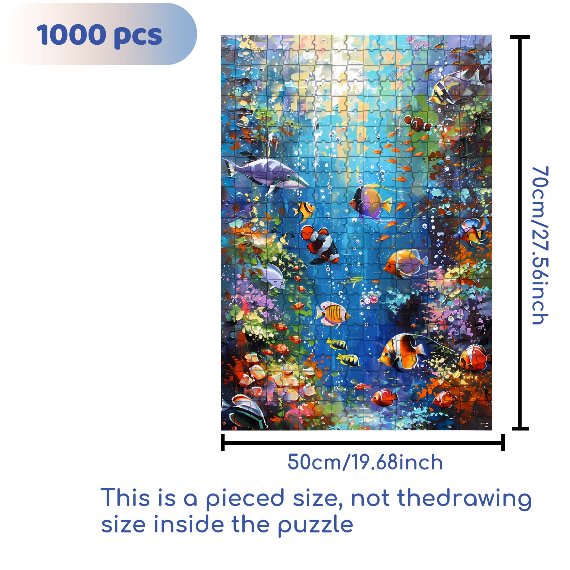 Arabic Ocean 500pcs/1000pcs Jigsaw Puzzle, Scratch-Resistant, Interactive Family Game & Brain-Boosting DIY Decor, Perfect for Halloween, Christmas & New Year Gifts, Family Puzzle Game