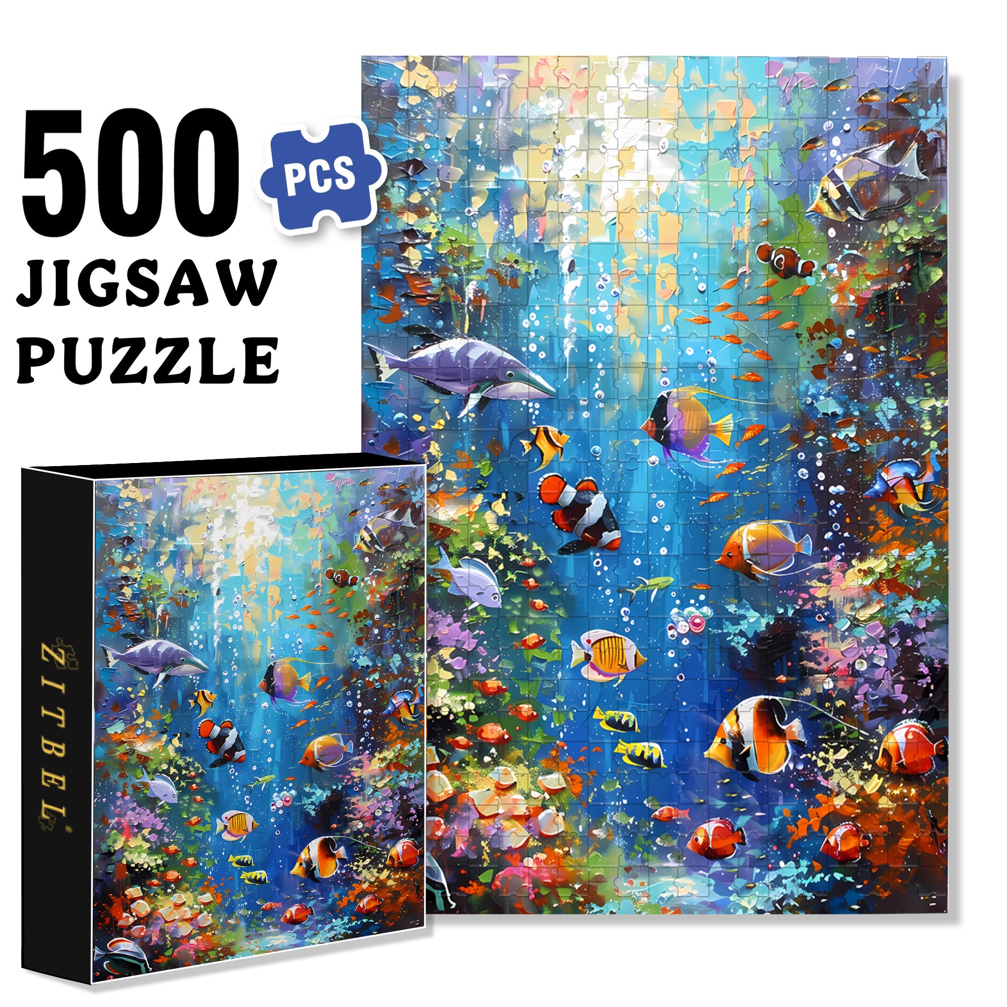 Arabic Ocean 500pcs/1000pcs Jigsaw Puzzle, Scratch-Resistant, Interactive Family Game & Brain-Boosting DIY Decor, Perfect for Halloween, Christmas & New Year Gifts, Family Puzzle Game