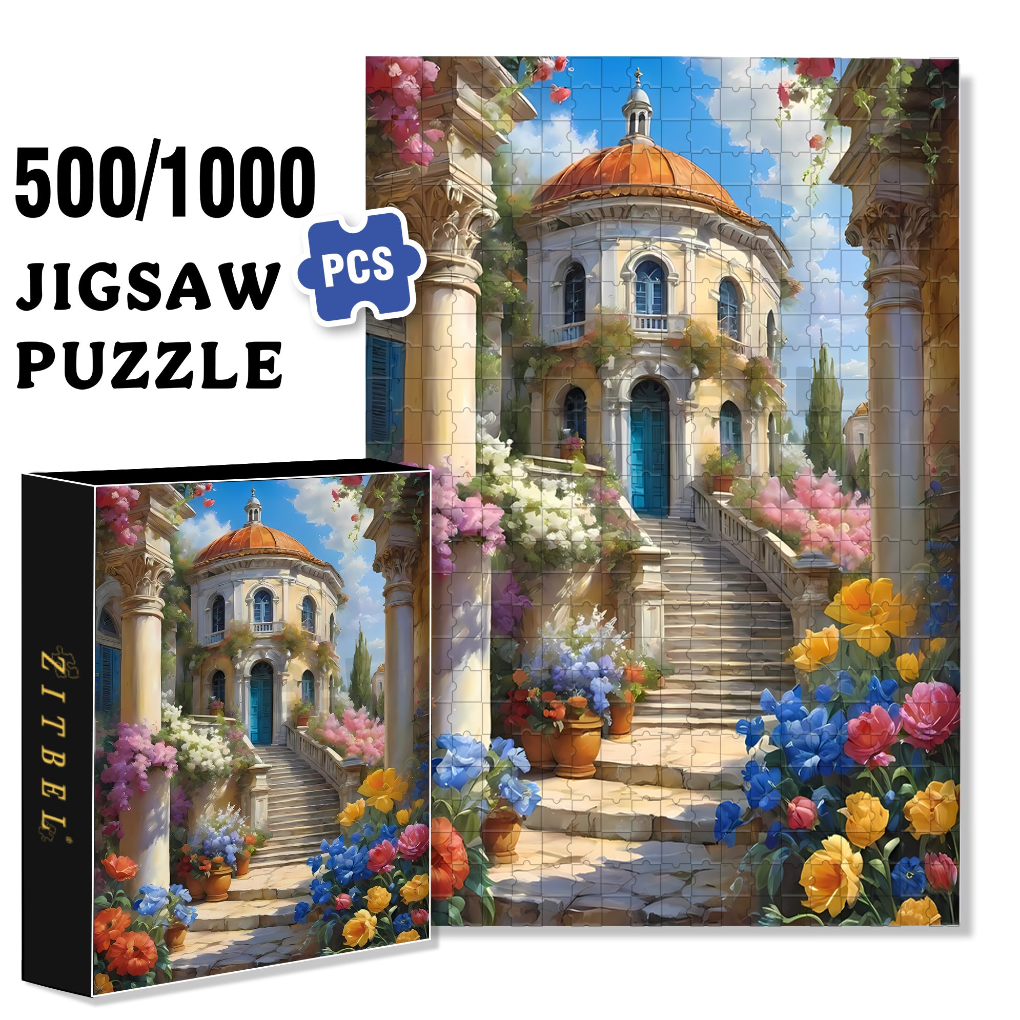 Ascent 500pcs/1000pcs Jigsaw Puzzle, Scratch-Resistant, Interactive Family Game & Brain-Boosting DIY Decor, Perfect for Halloween, Christmas & New Year Gifts, Family Puzzle Game