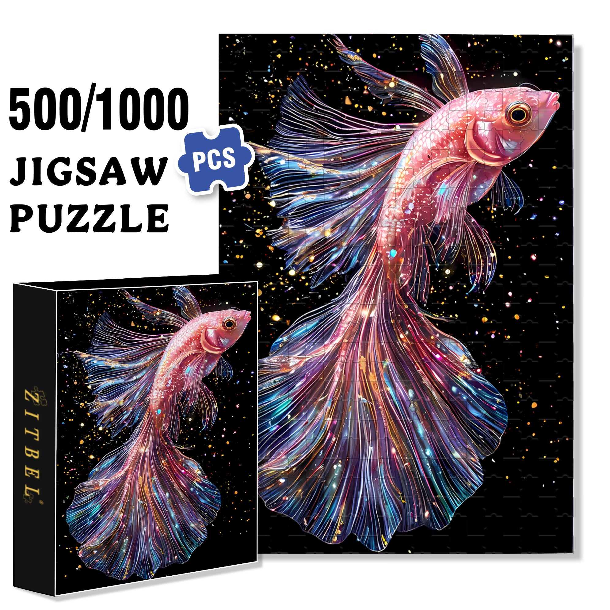 Betta 500pcs/1000pcs Jigsaw Puzzle, Scratch-Resistant, Interactive Family Game & Brain-Boosting DIY Decor, Perfect for Halloween, Christmas & New Year Gifts, Family Puzzle Game
