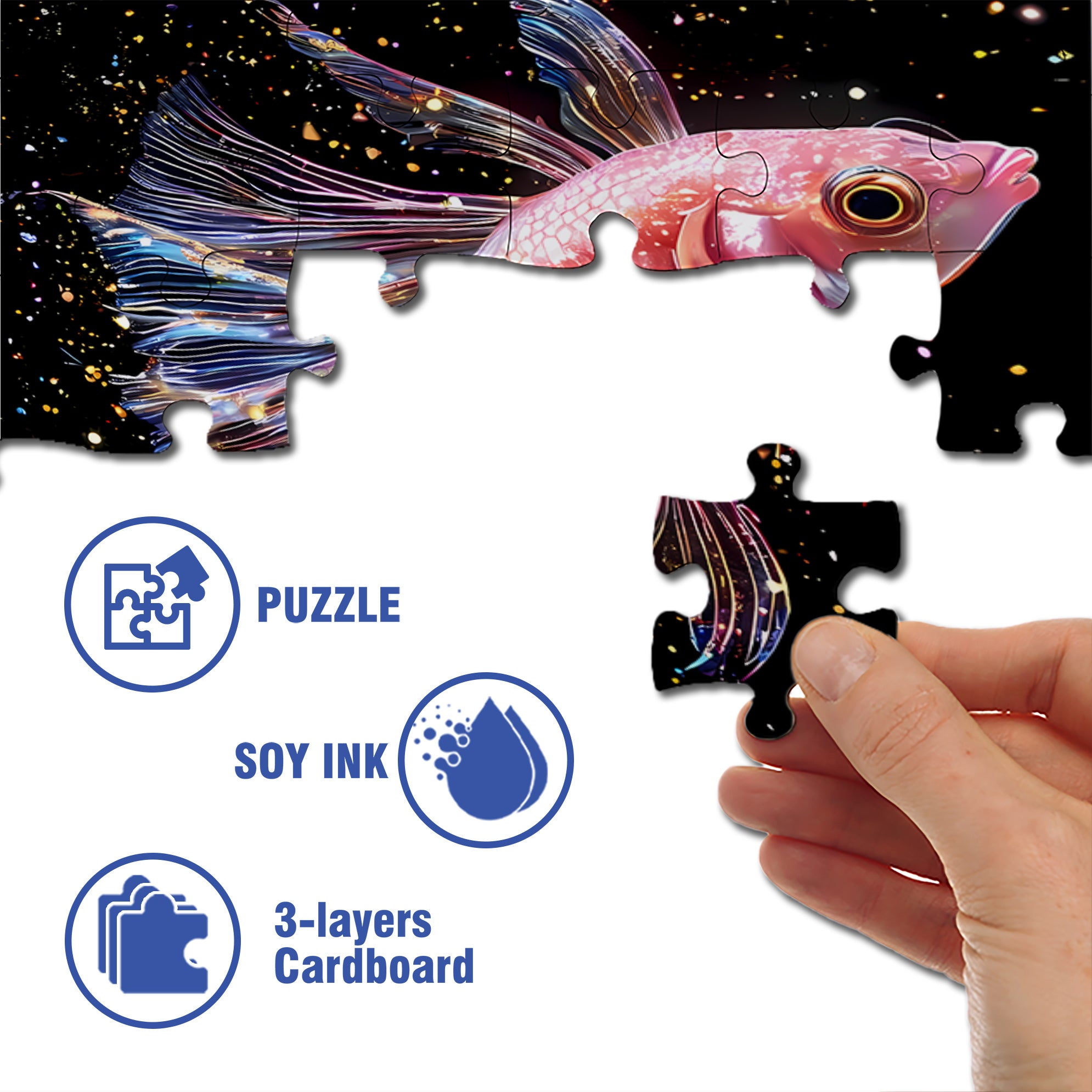 Betta 500pcs/1000pcs Jigsaw Puzzle, Scratch-Resistant, Interactive Family Game & Brain-Boosting DIY Decor, Perfect for Halloween, Christmas & New Year Gifts, Family Puzzle Game