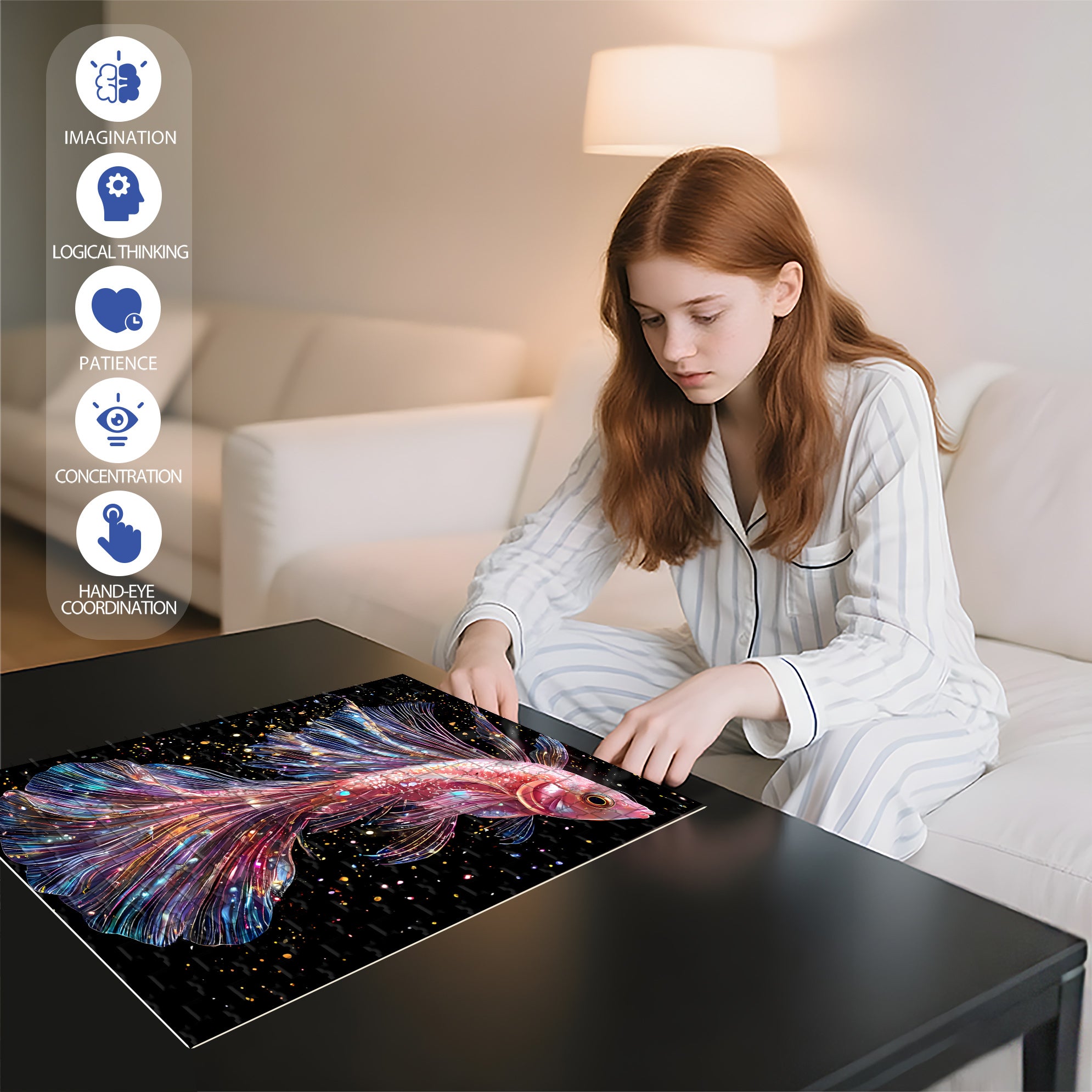 Betta 500pcs/1000pcs Jigsaw Puzzle, Scratch-Resistant, Interactive Family Game & Brain-Boosting DIY Decor, Perfect for Halloween, Christmas & New Year Gifts, Family Puzzle Game