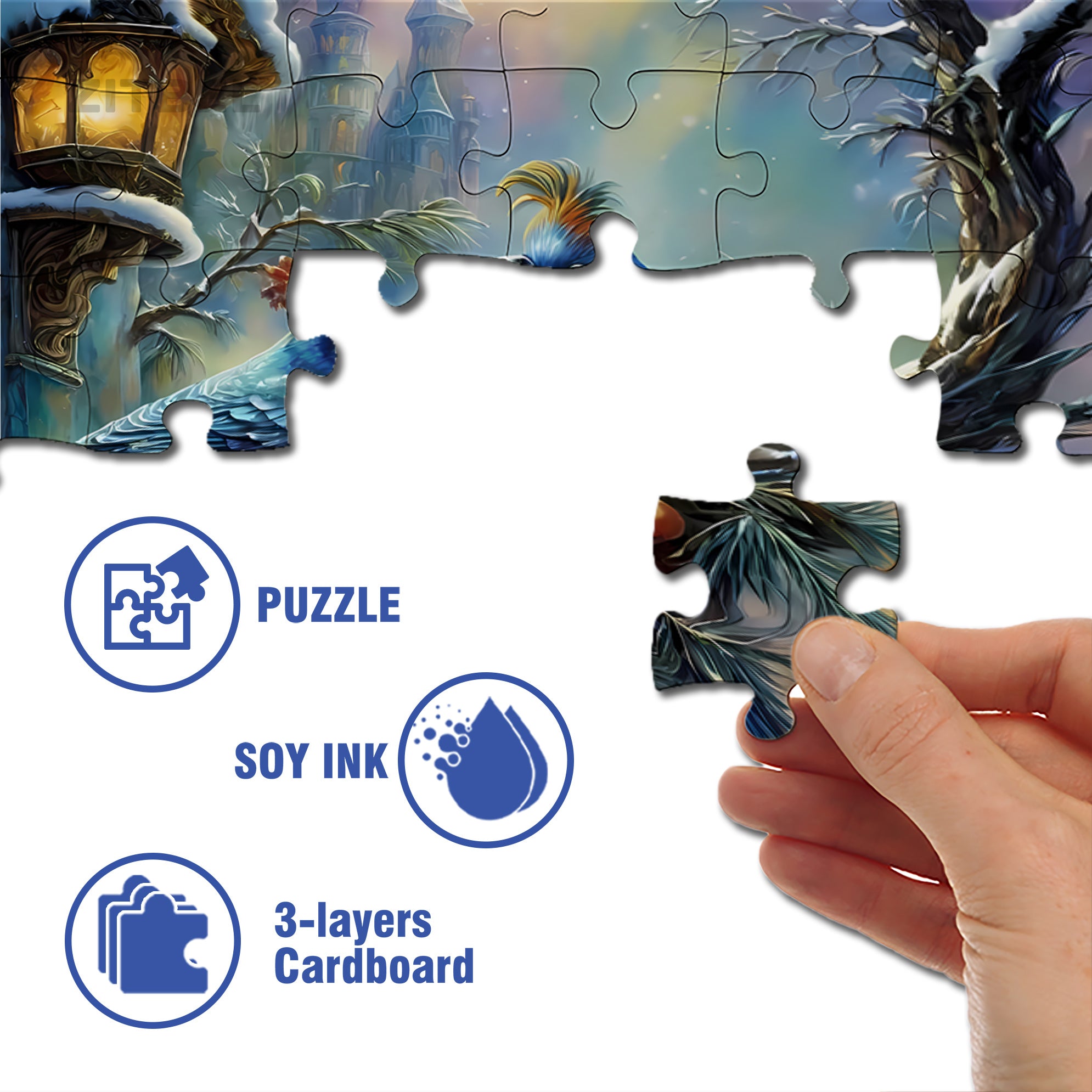 Bird On A Branch 500pcs/1000pcs Jigsaw Puzzle, Scratch-Resistant, Interactive Family Game & Brain-Boosting DIY Decor, Perfect for Halloween, Christmas & New Year Gifts, Family Puzzle Game