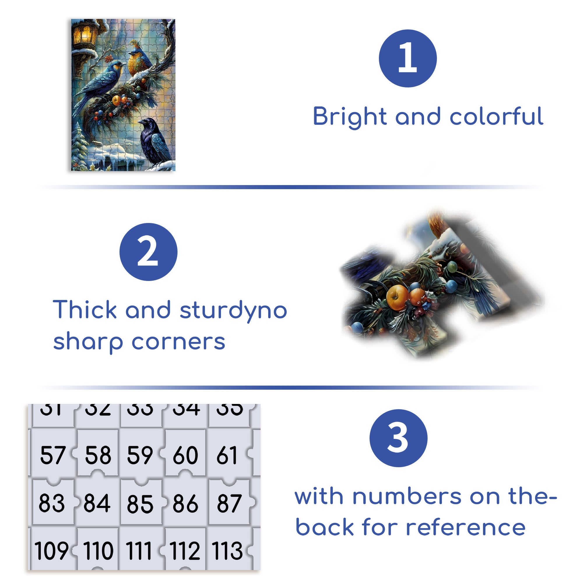 Bird On A Branch 500pcs/1000pcs Jigsaw Puzzle, Scratch-Resistant, Interactive Family Game & Brain-Boosting DIY Decor, Perfect for Halloween, Christmas & New Year Gifts, Family Puzzle Game