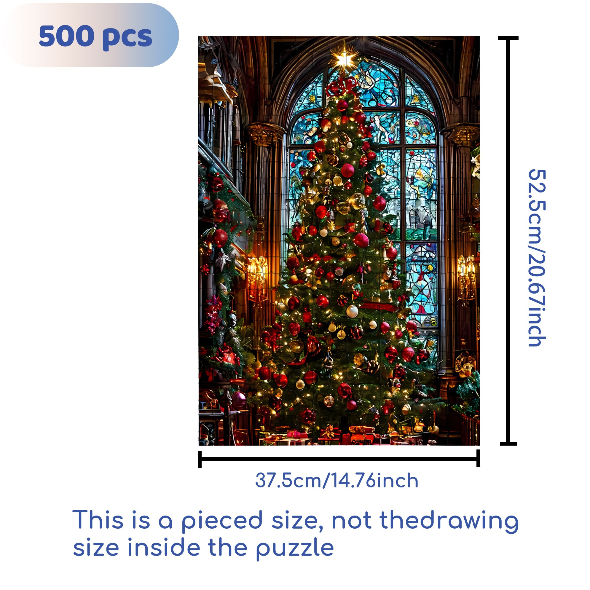Christmas Atmosphere 500pcs/1000pcs Jigsaw Puzzle, Scratch-Resistant, Interactive Family Game & Brain-Boosting DIY Decor, Perfect for Halloween, Christmas & New Year Gifts, Family Puzzle Game